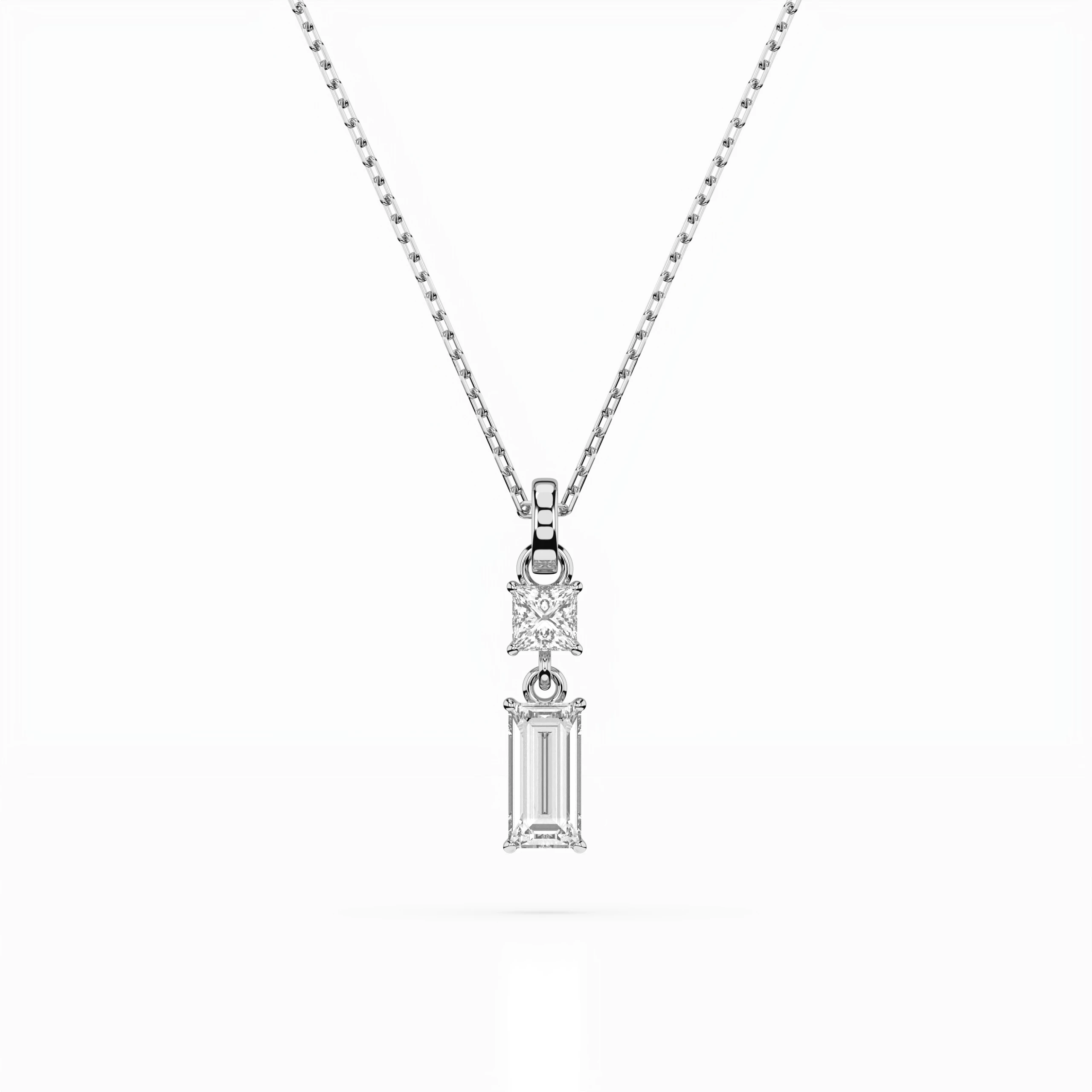 Collier Rayon Mystérieux Solitaire baguette 0,3 ct — vue 1