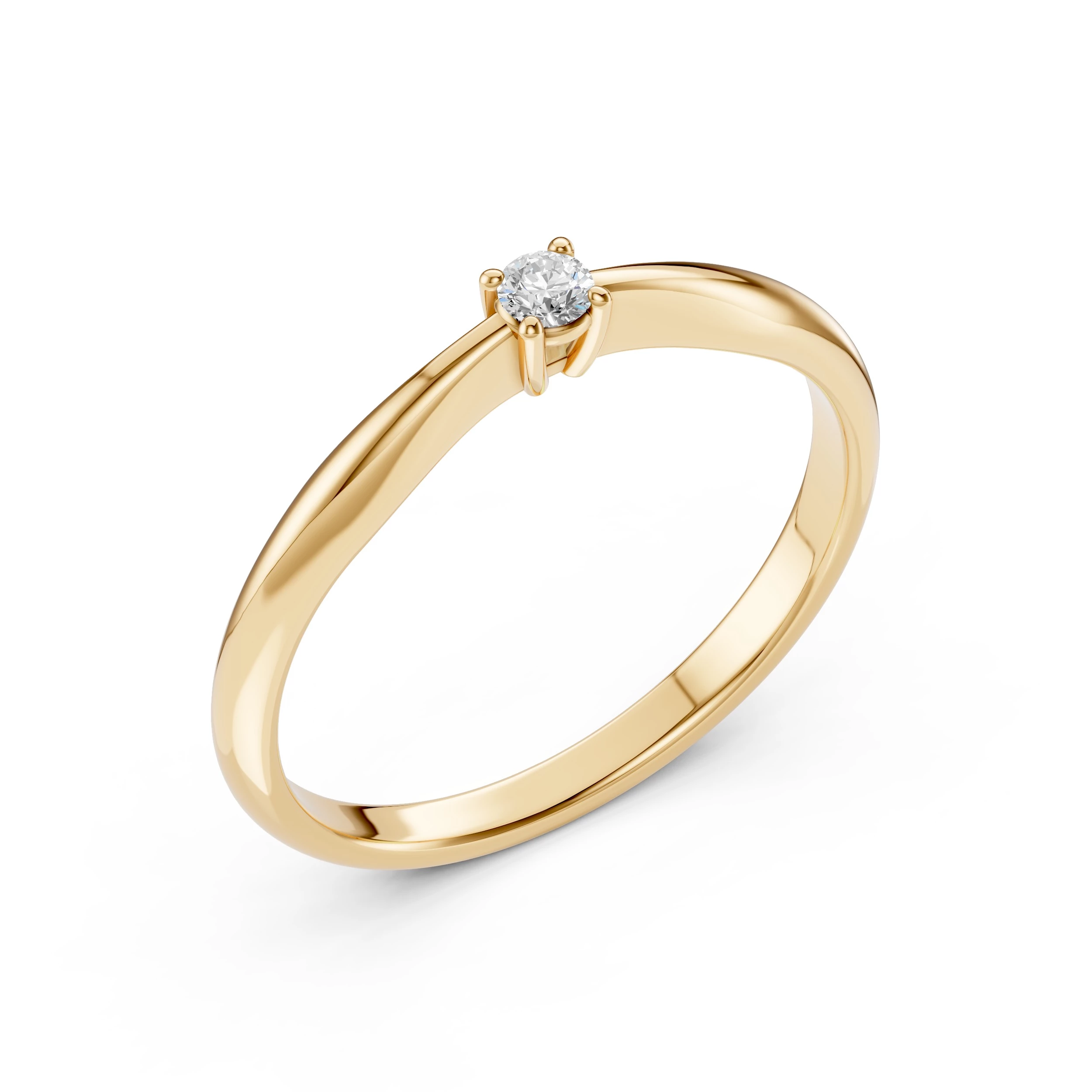 Bague Dynastie Précieuse Solitaire ronde 0,06 ct · 2,5 mm — vue 4