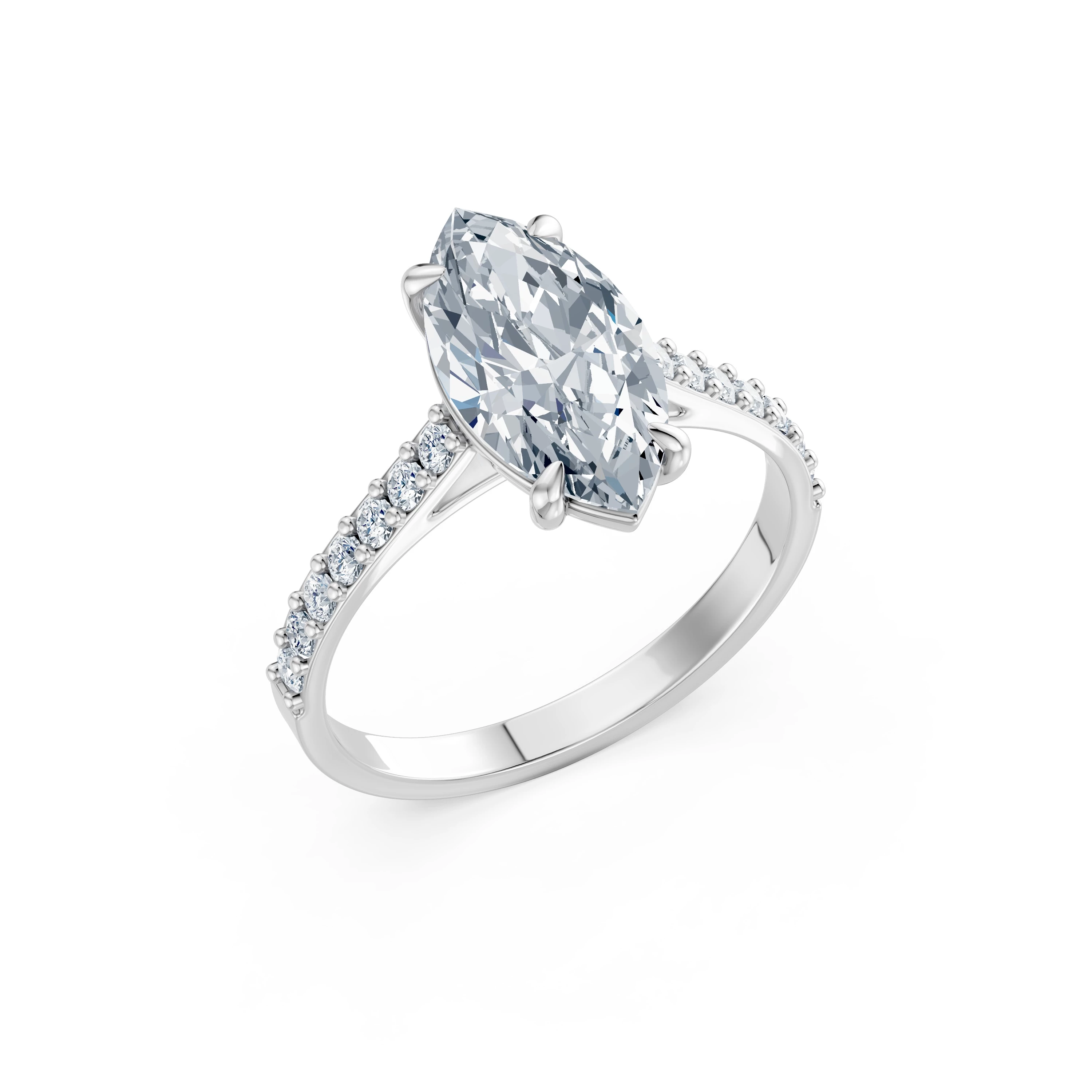Bague Émotion Sincère Solitaire Éternité marquise 2 ct · 2,0 mm — vue 1