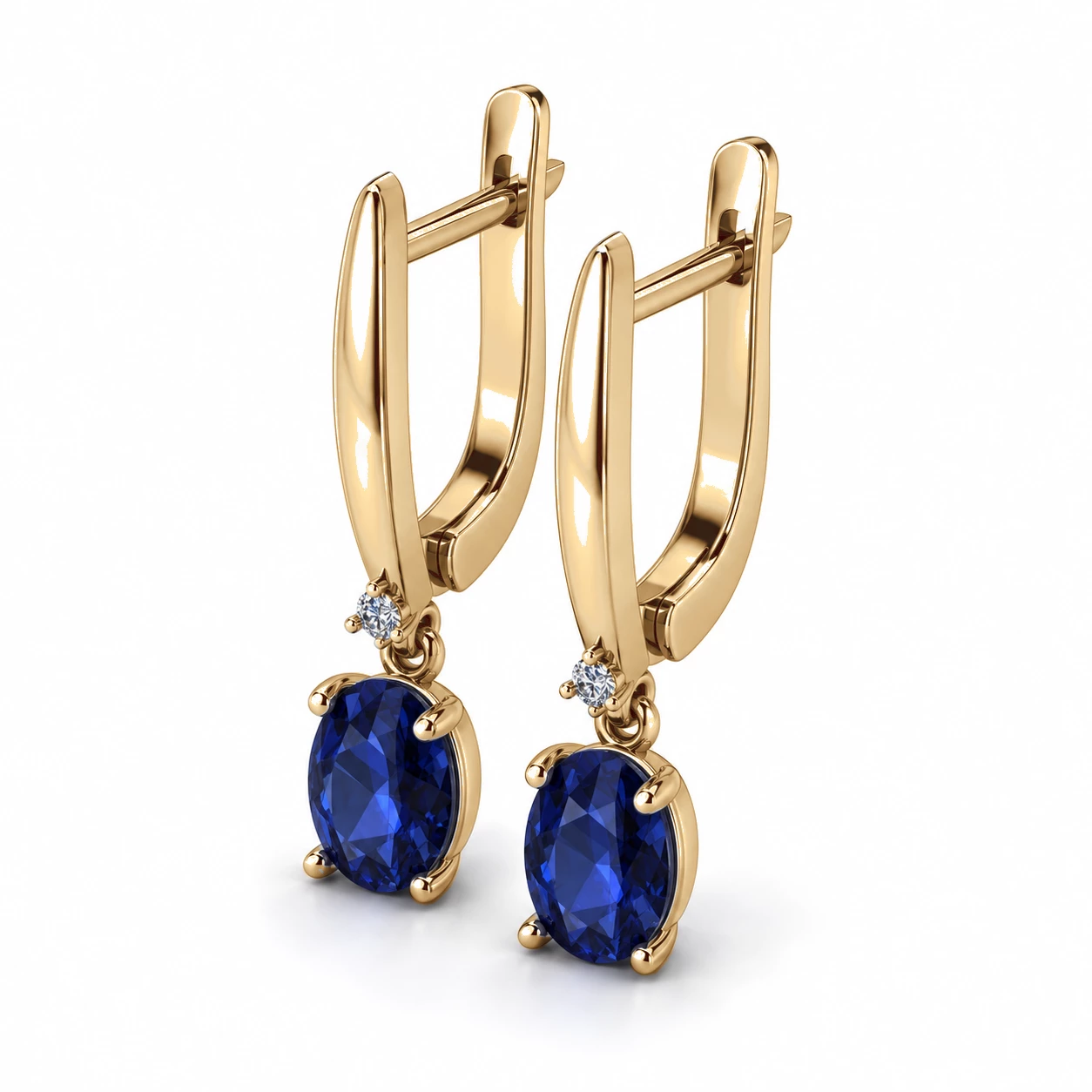 Boucles d'oreilles Constellation Cristalline Pierre Précieuse ovale 2,04 ct — vue 7