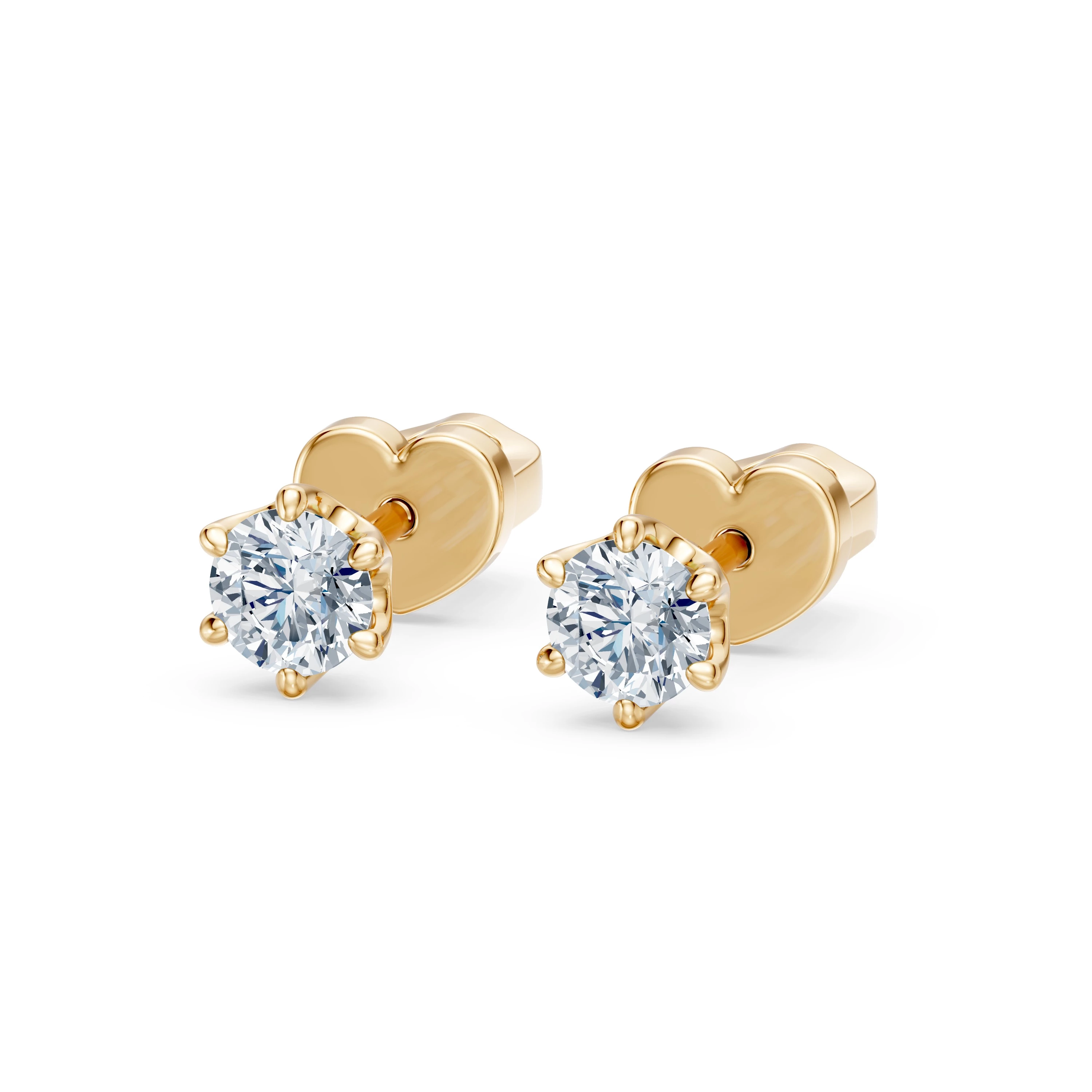 Boucles d'oreilles Éclipse Impériale Solitaire avec fermoir papillon 0,25 ct · 4,0 mm — vue 5