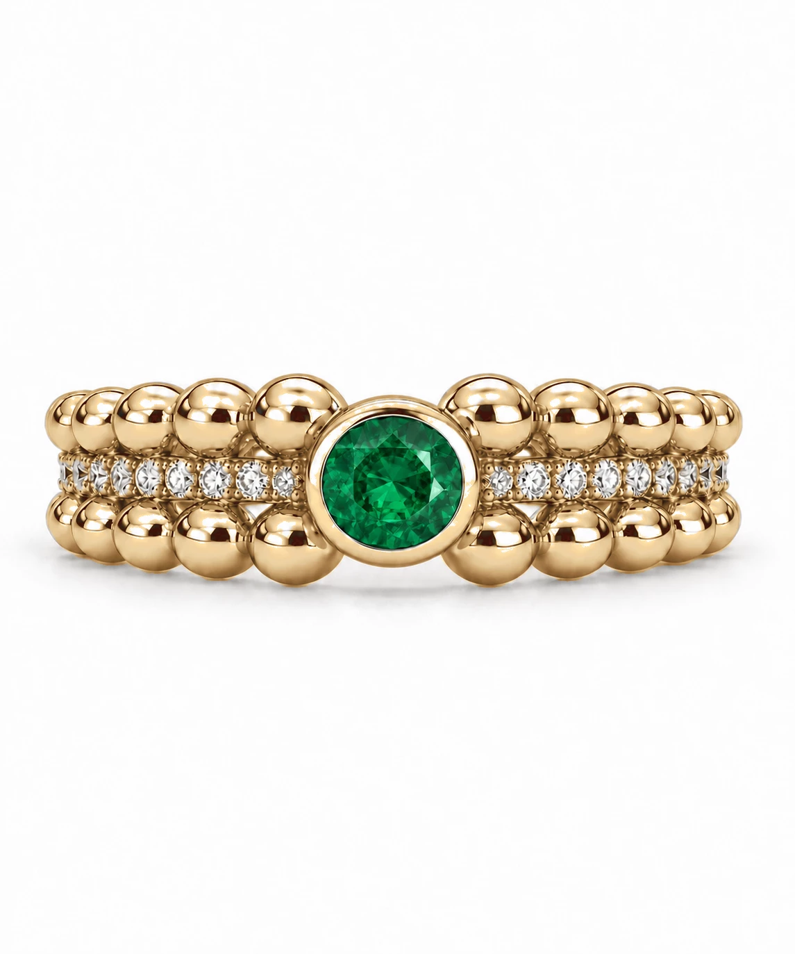 Bague Trône Magnifique Pierre Précieuse ronde 0,2 ct — vue 9