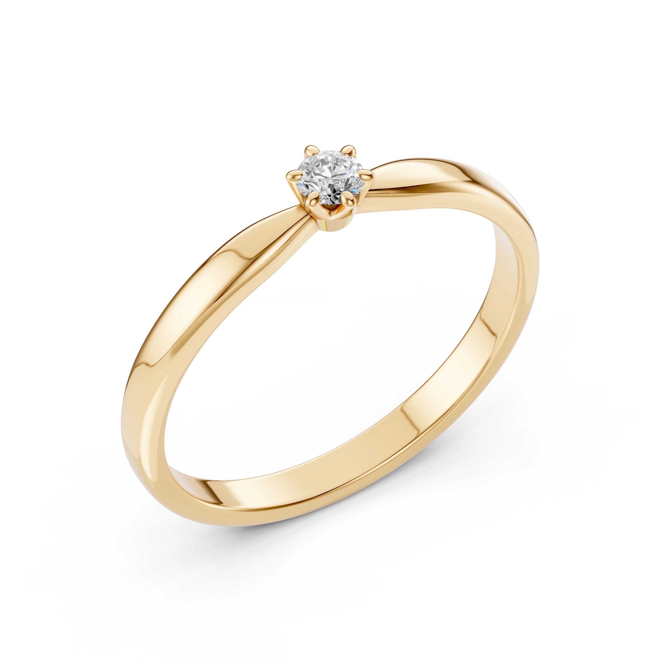 Bague Dynastie Illustre Solitaire ronde 0,1 ct · 3,0 mm — vue 4