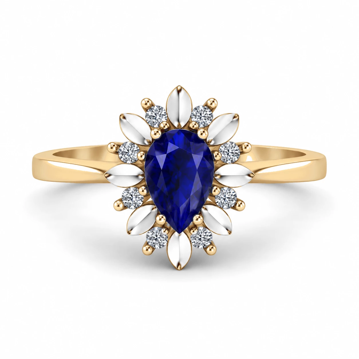 Bague Soleil Étoilé Pierre Précieuse poire 0,5 ct — vue 9