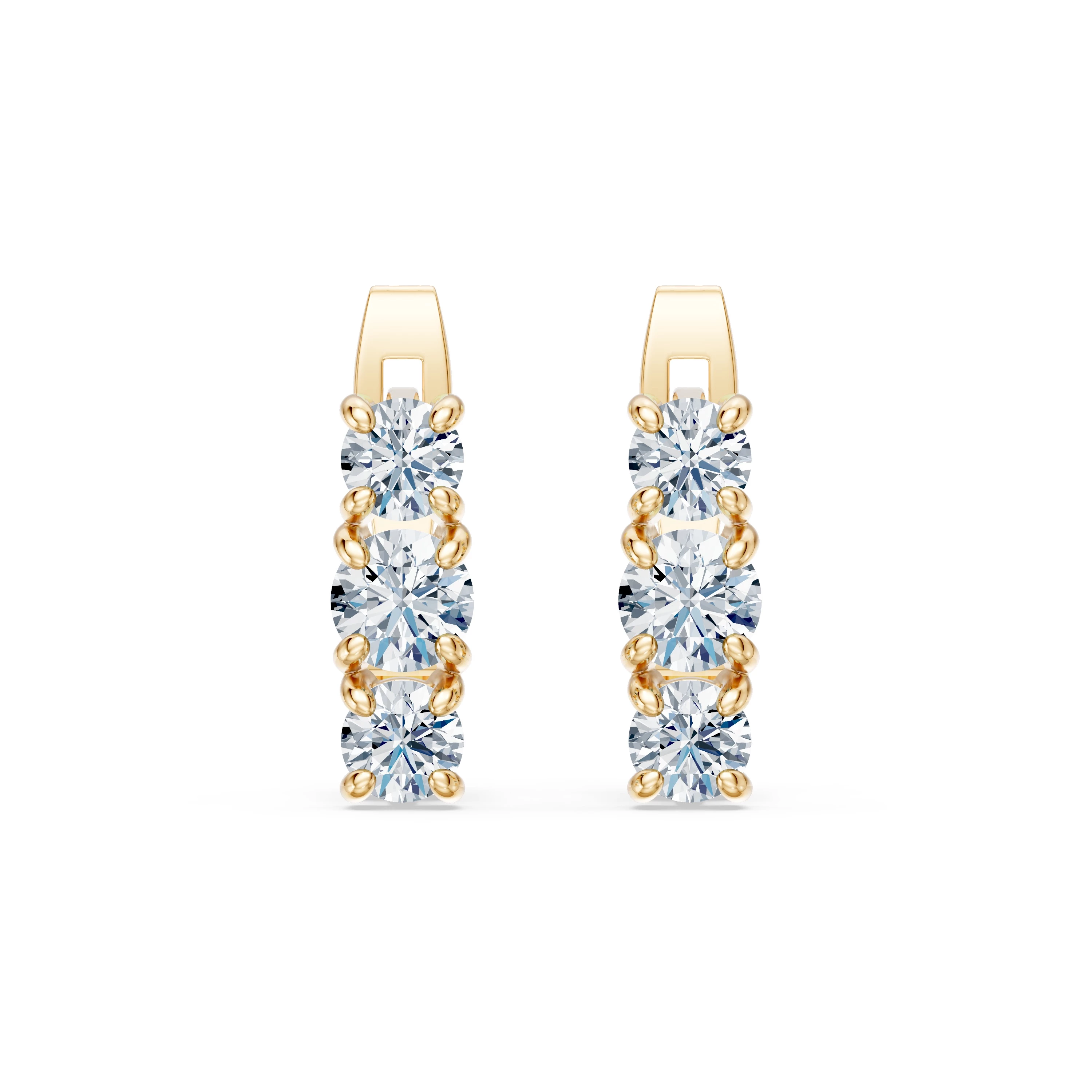 Boucles d'oreilles Baiser Doré Éternité 0,15 ct — vue 4