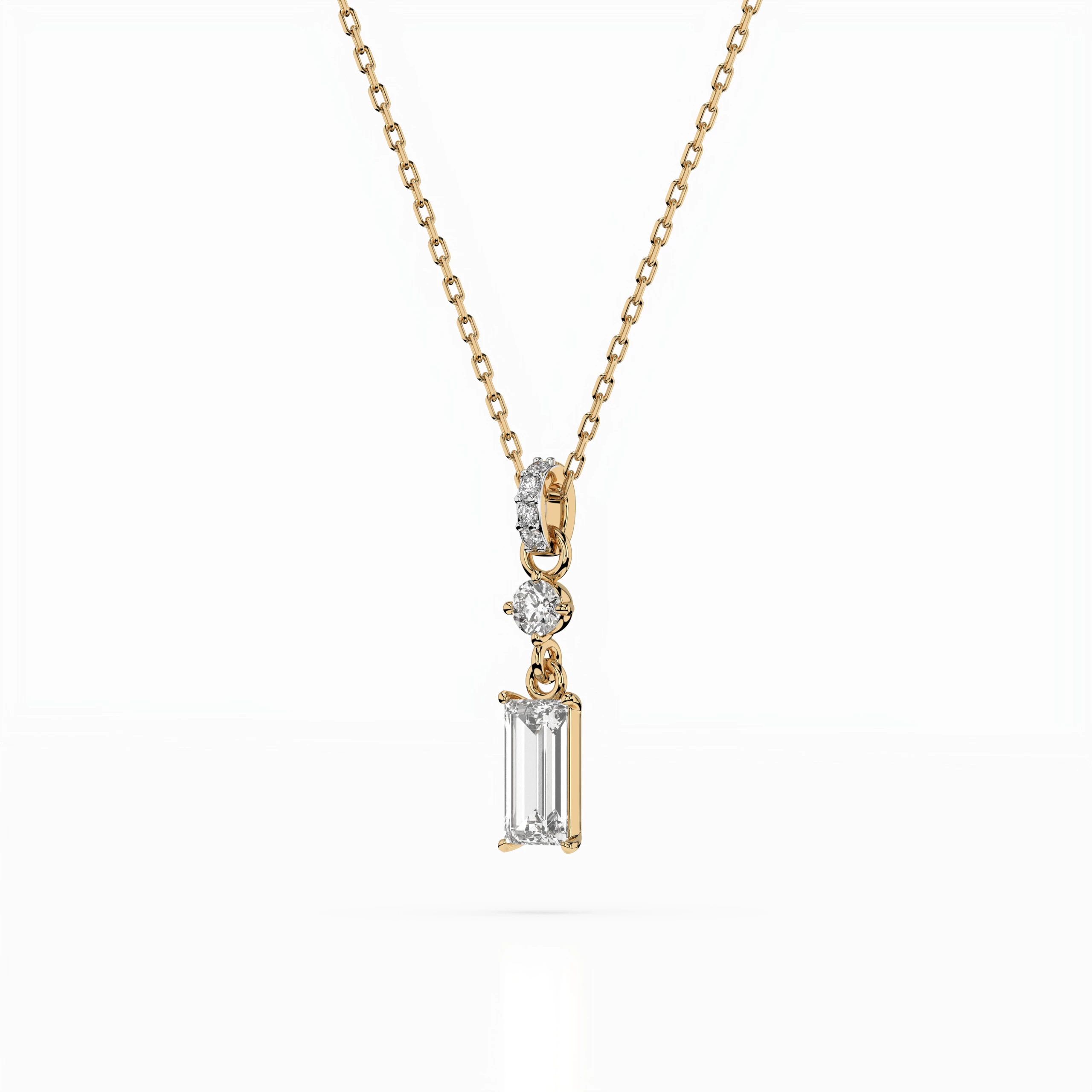 Collier Cosmos Sublime Solitaire baguette 0,3 ct — vue 5