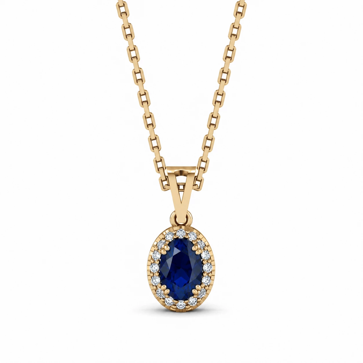 Collier Étoile Dorée Pierre Précieuse ovale 0,56 ct — vue 7