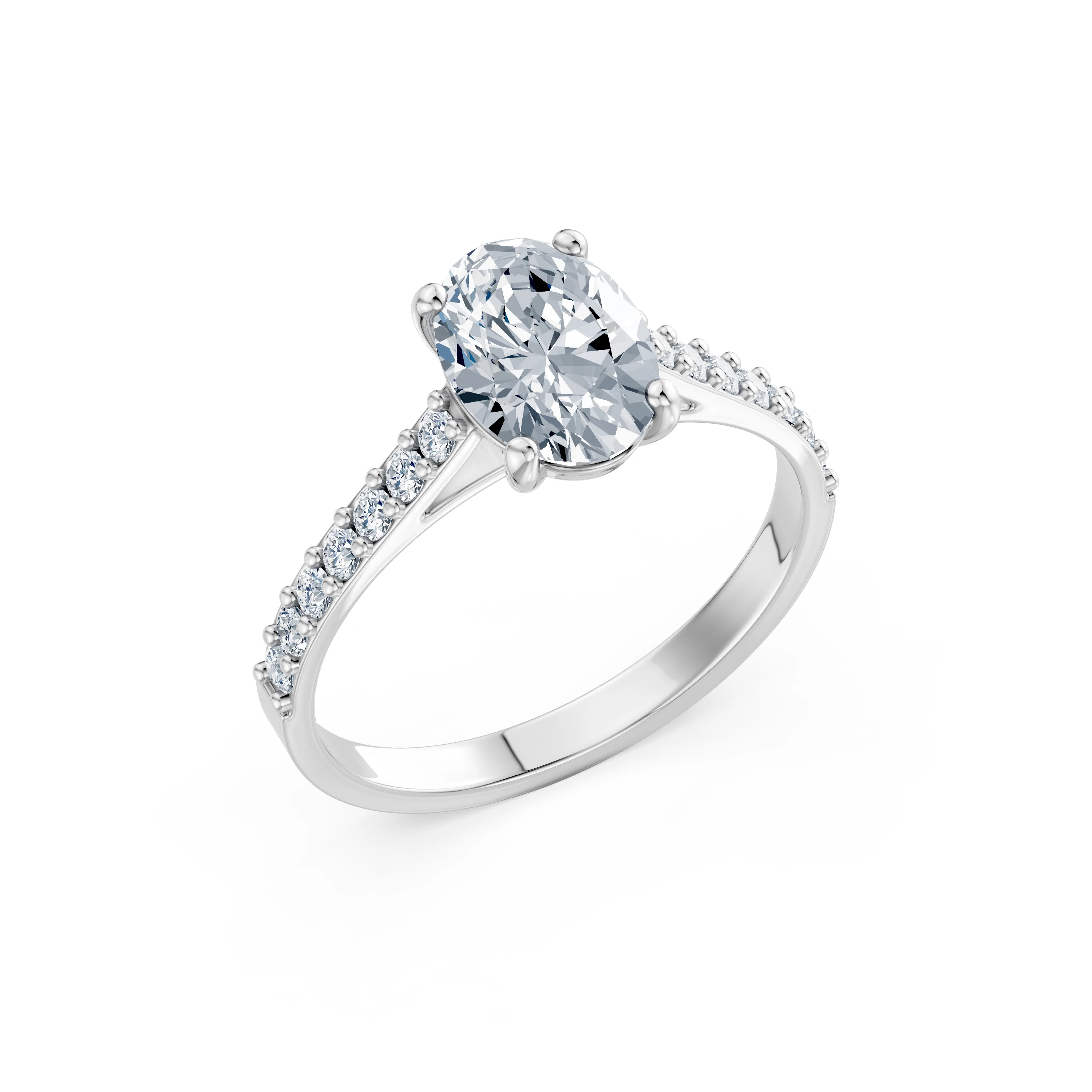 Bague Baiser Éblouissant Solitaire Éternité ovale 1,5 ct · 1,5 mm — vue 1