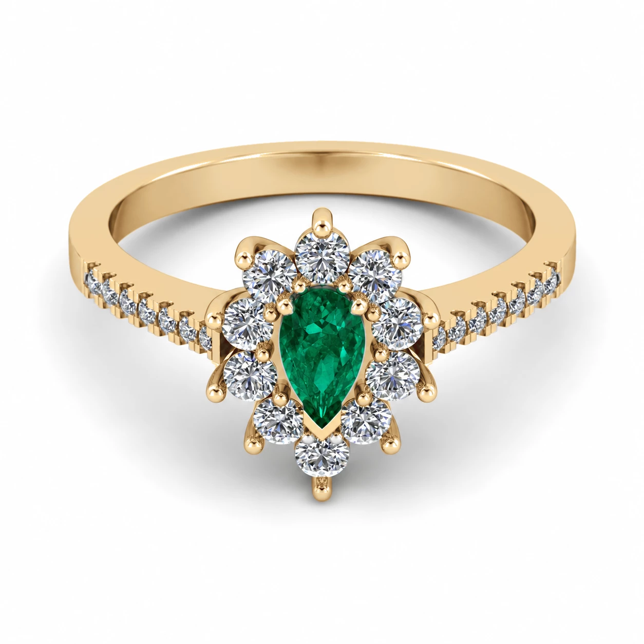 Bague Trône Radieux Pierre Précieuse poire 0,19 ct — vue 9