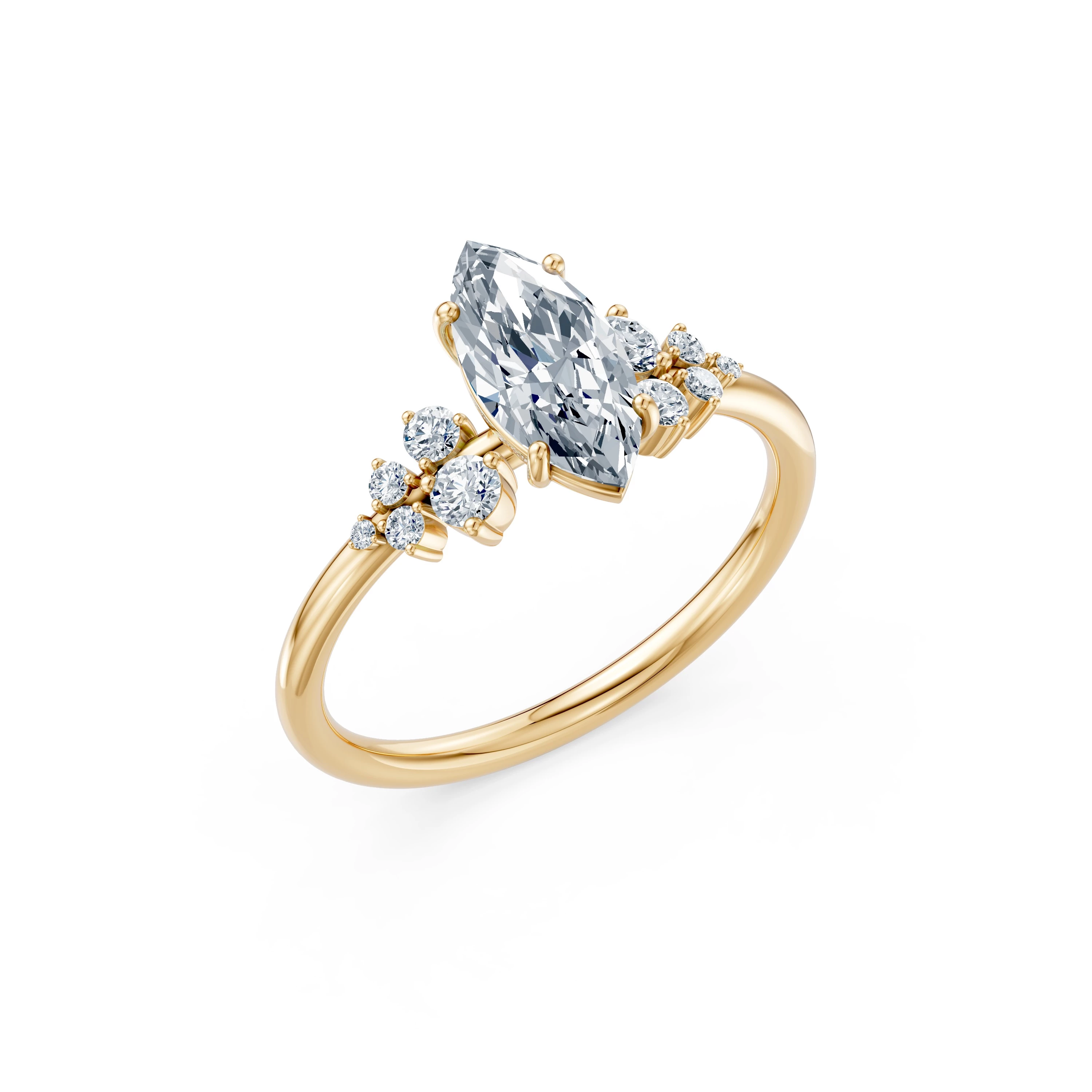 Bague Harmonie Sacrée Solitaire Éternité marquise 1 ct — vue 4