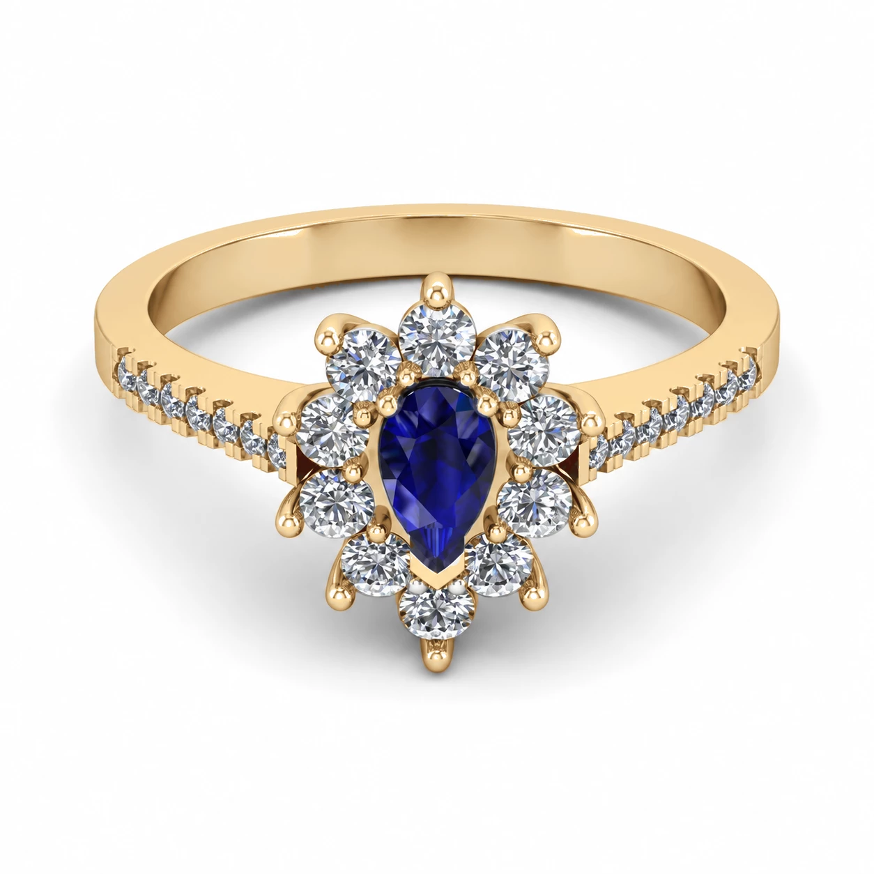 Bague Nébuleuse Étoilée Pierre Précieuse poire 0,23 ct — vue 9