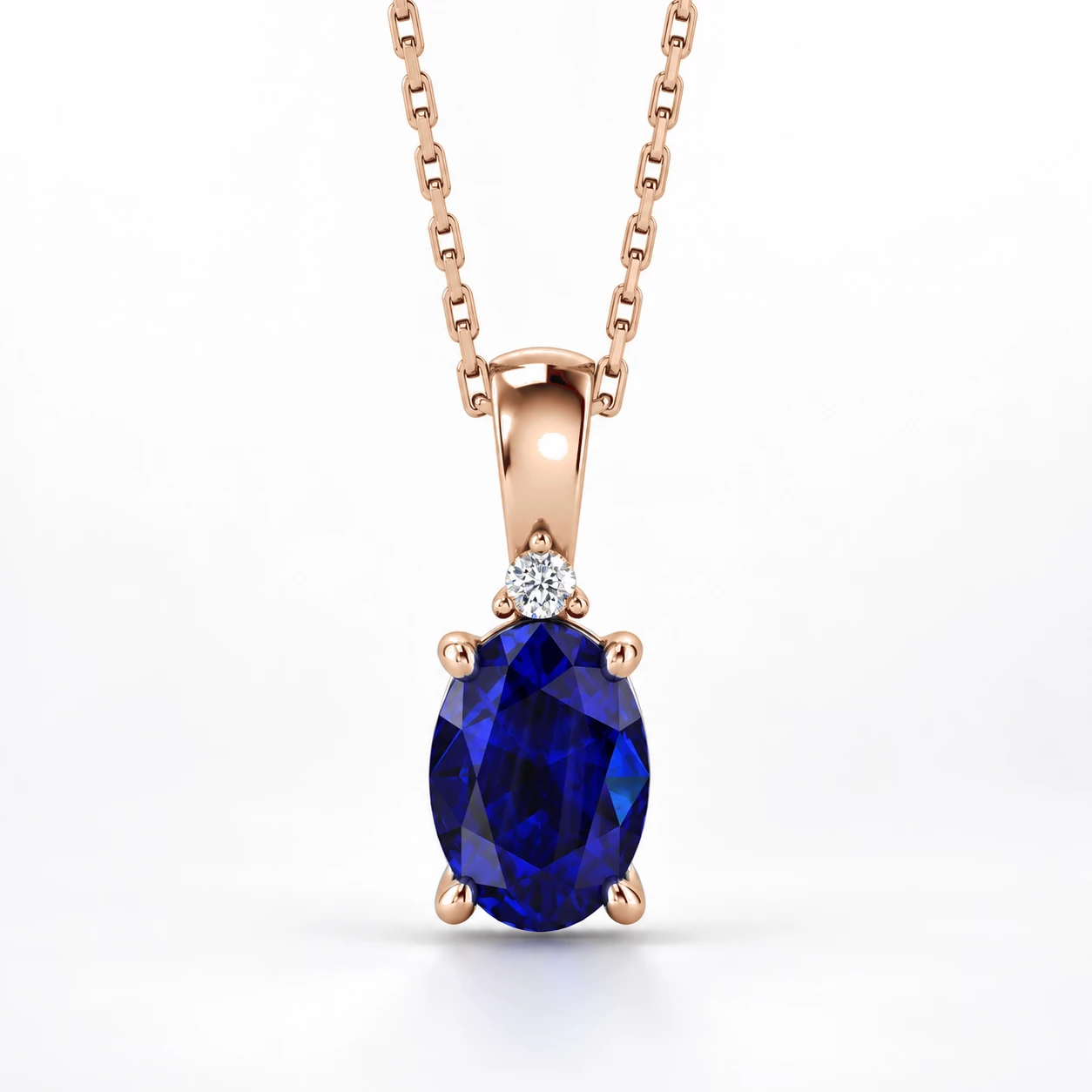 Collier Soleil Cristallin Pierre Précieuse ovale 1,02 ct — vue 1