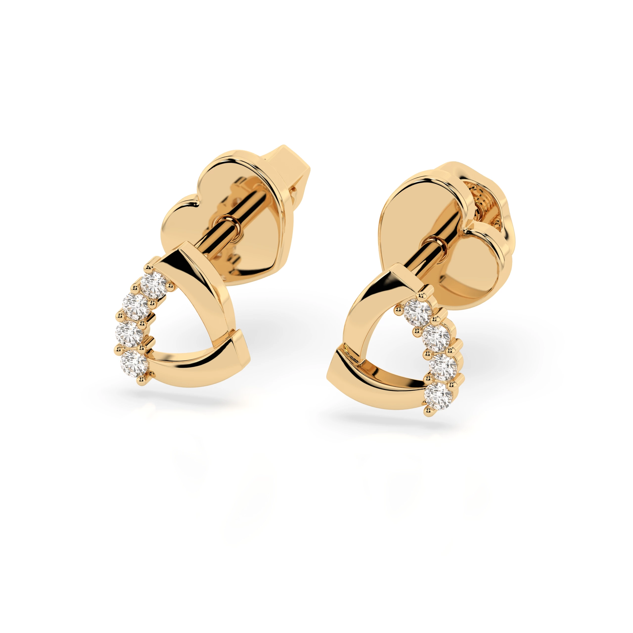 Boucles d'oreilles Prestige Somptueux Minimalisme ronde 0,05 ct — vue 6