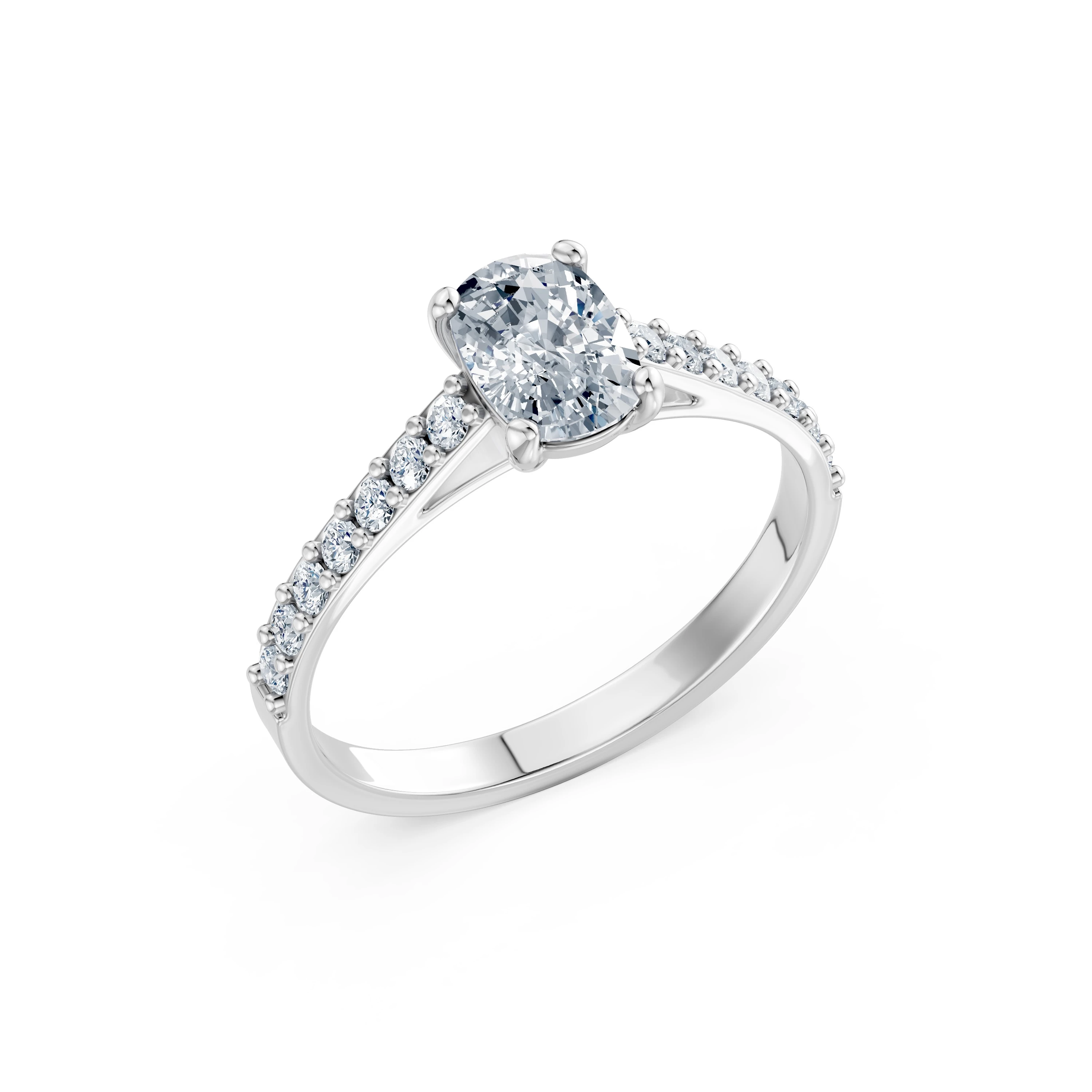 Bague Cœur Précieux Solitaire Éternité coussin 1 ct — vue 1
