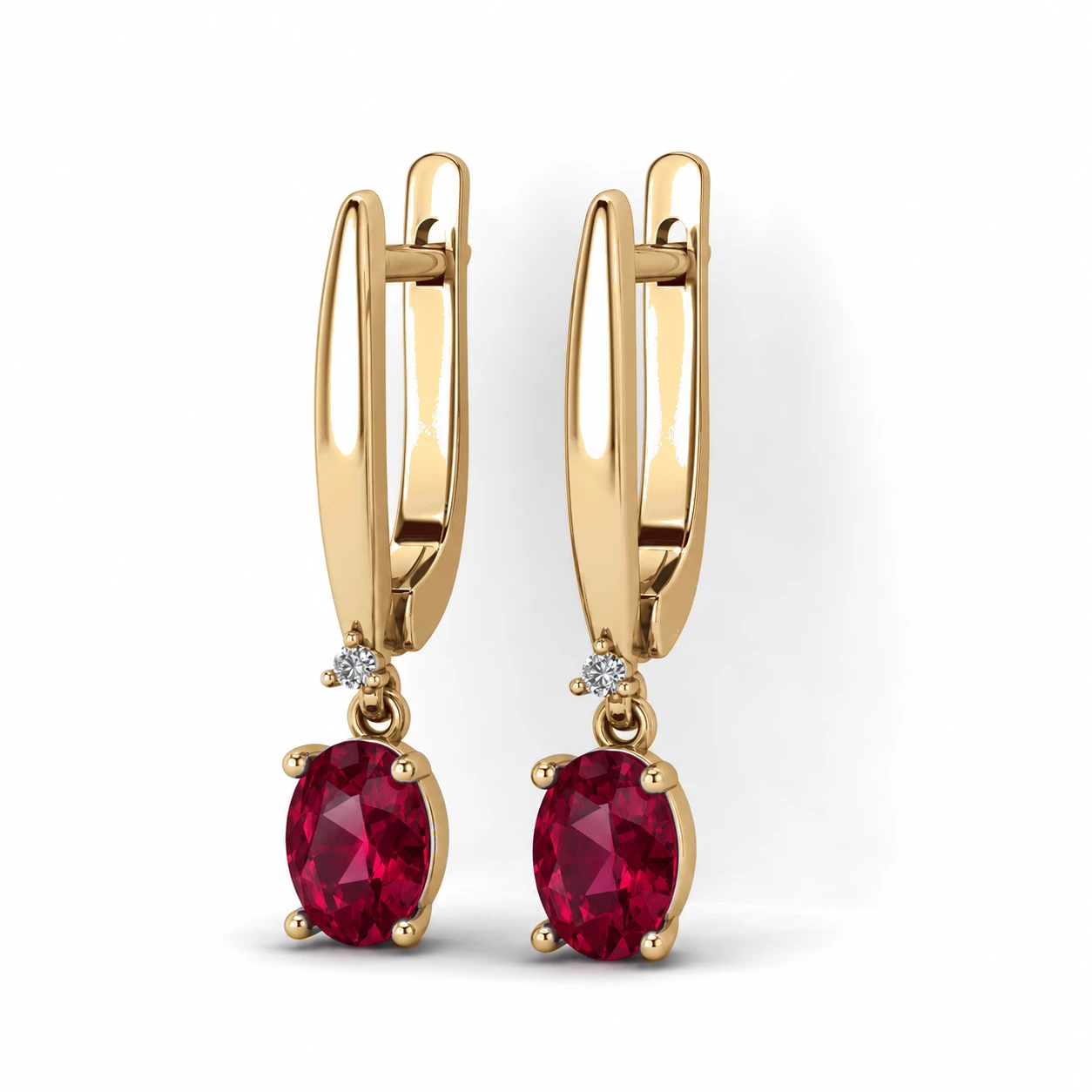 Boucles d'oreilles Souvenir Intemporel Pierre Précieuse ovale 1,84 ct — vue 7