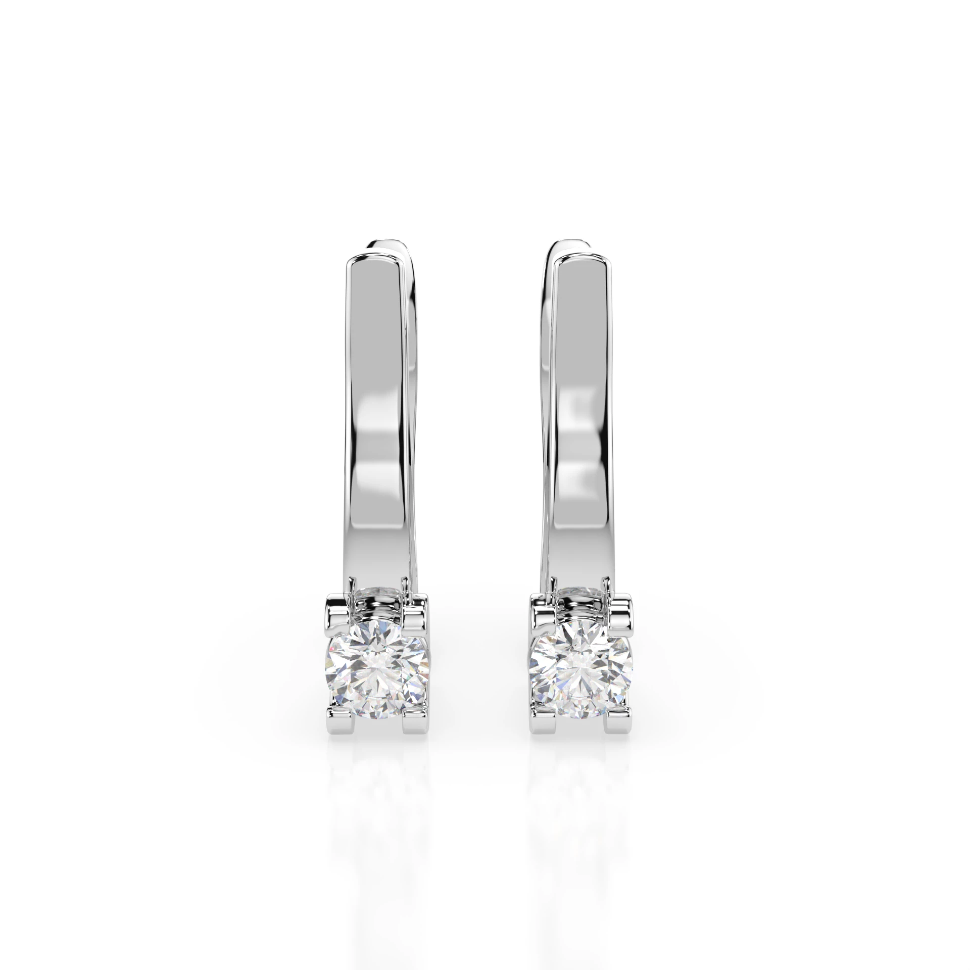 Boucles d'oreilles Nébuleuse Sublime Solitaire avec fermoir anglais ronde 0,2 ct · 3,0 mm — vue 1