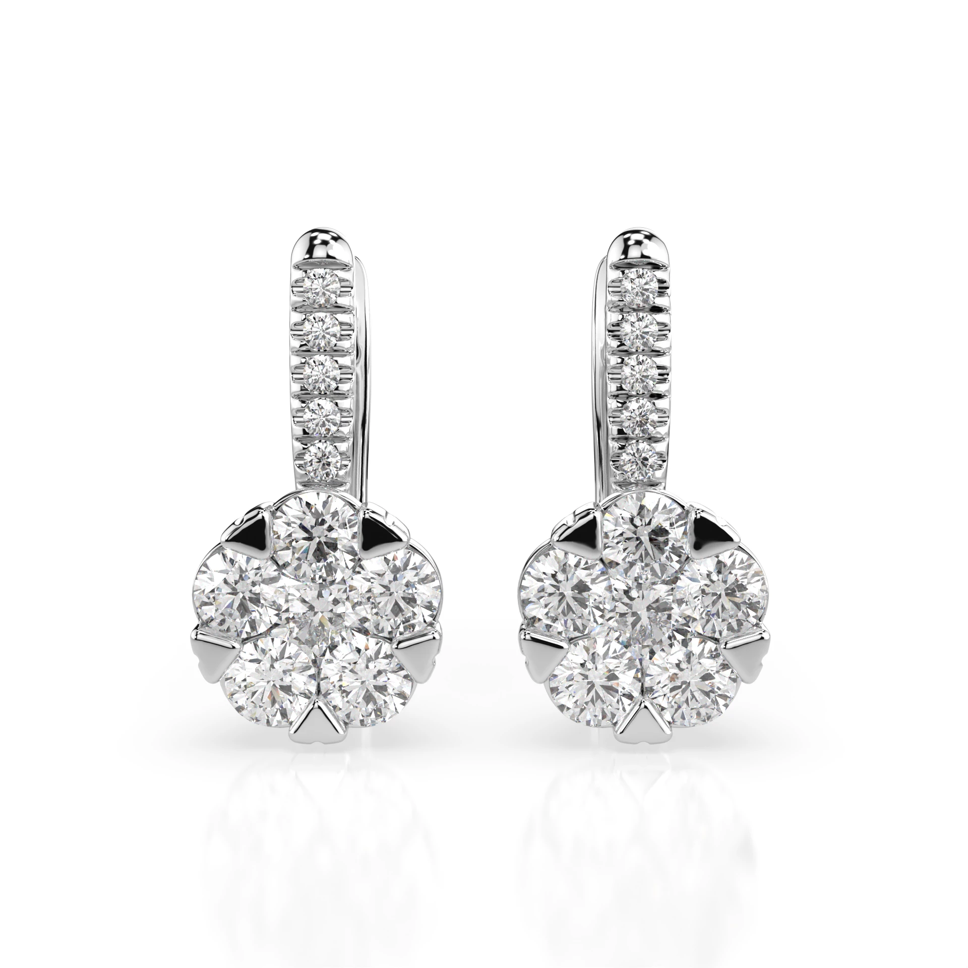 Boucles d'oreilles Cosmos Impérial Illusion ronde 0,3 ct — vue 1