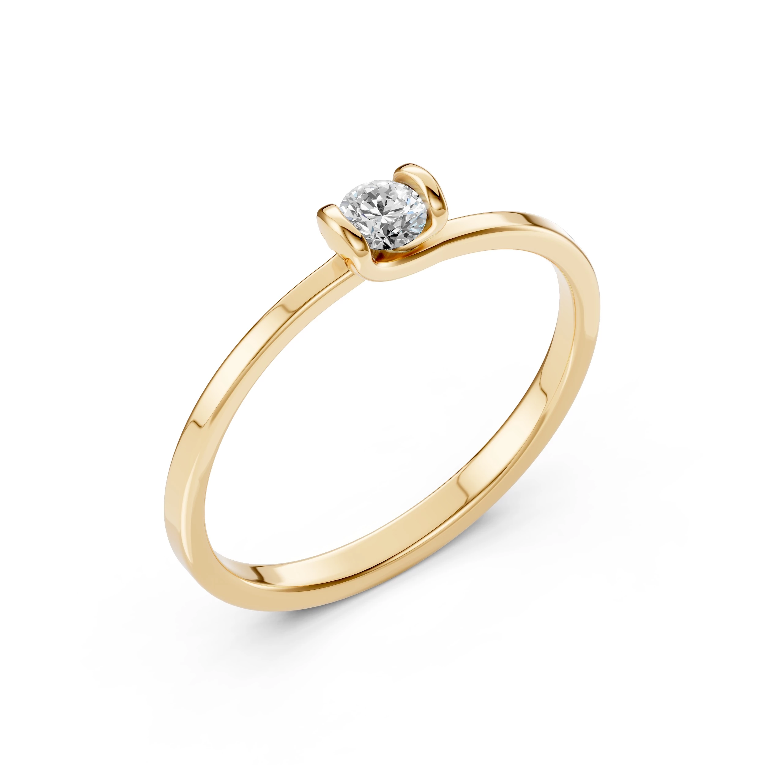 Bague Gloire Royale Solitaire ronde 0,15 ct · 3,4 mm — vue 4