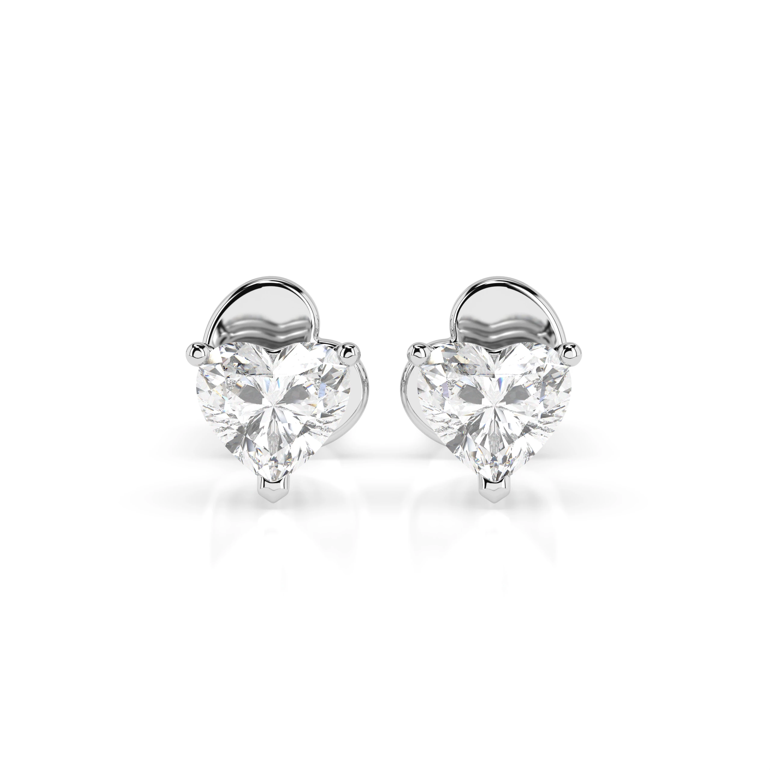 Boucles d'oreilles Ciel Mystérieux Solitaire avec fermoir papillon cœur 0,6 ct — vue 1