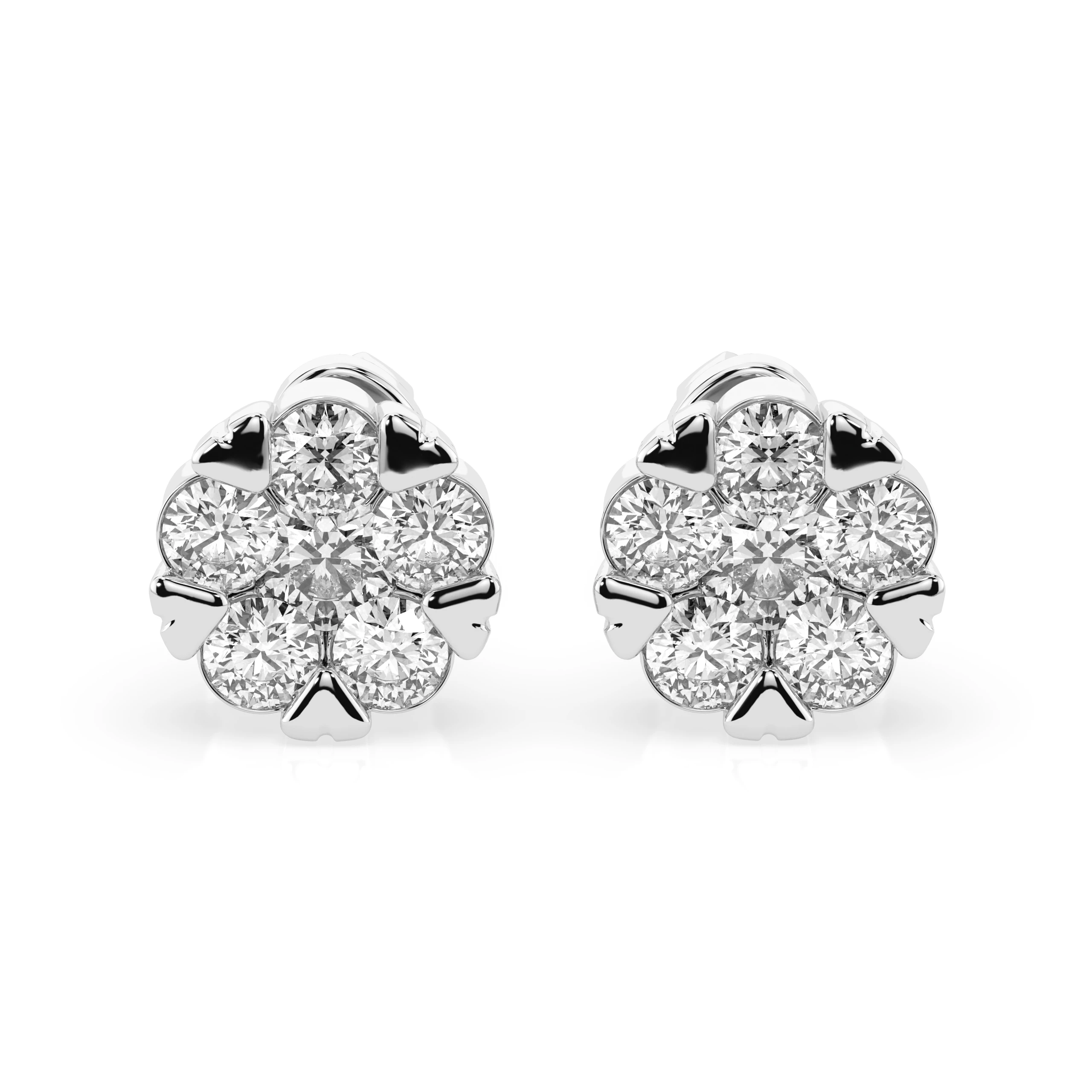 Boucles d'oreilles Reflet Lumineux Illusion ronde 0,3 ct — vue 1