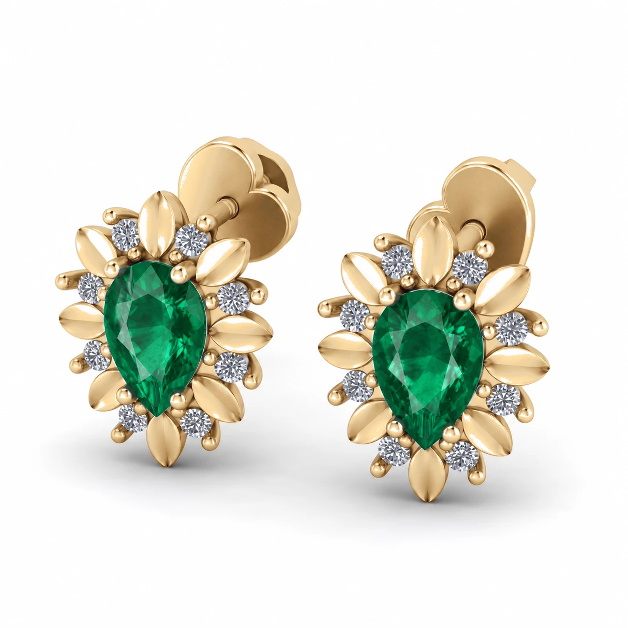 Boucles d'oreilles Blason Doré Pierre Précieuse 0,33 ct — vue 9