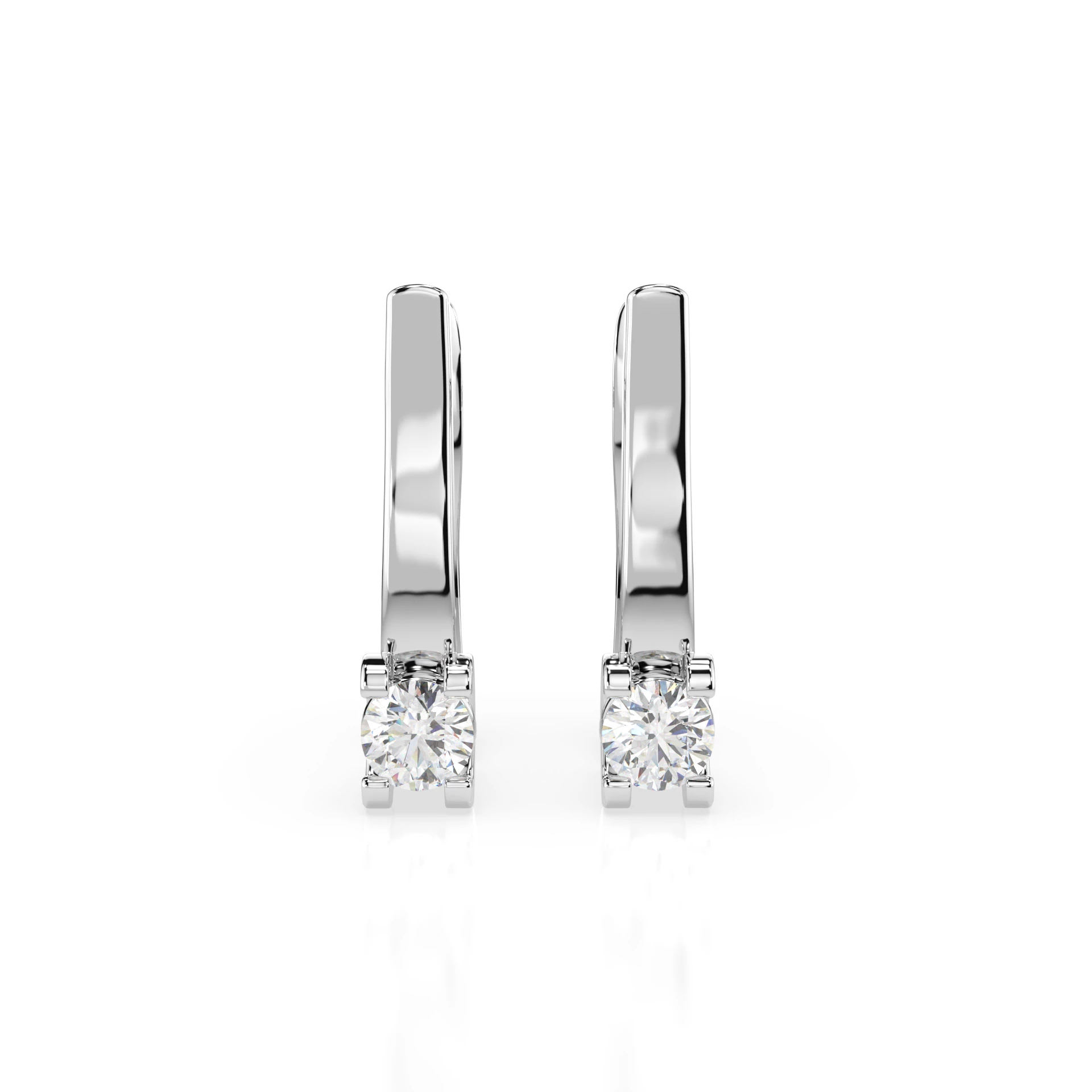 Boucles d'oreilles Mirage Argenté Solitaire avec fermoir anglais ronde 0,3 ct · 3,4 mm — vue 1