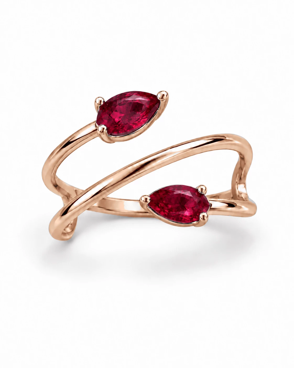 Bague Flamme Éblouissante Pierre Précieuse poire 0,5 ct — vue 1