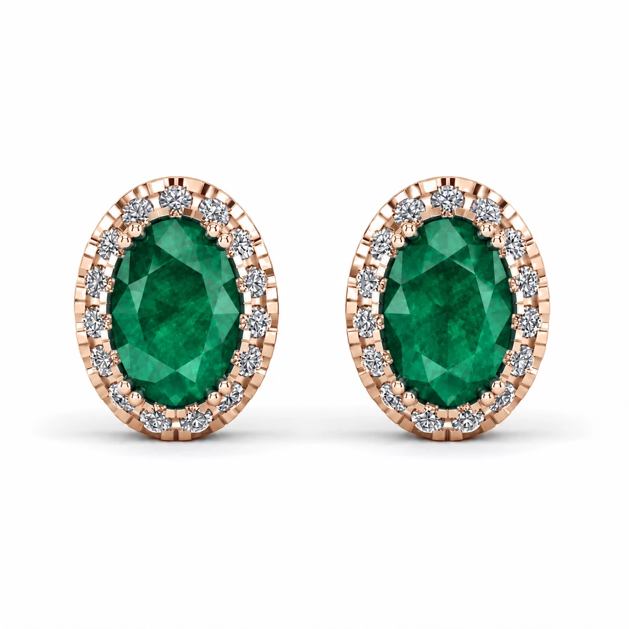 Boucles d'oreilles Reine Somptueuse Pierre Précieuse ovale 0,84 ct — vue 1