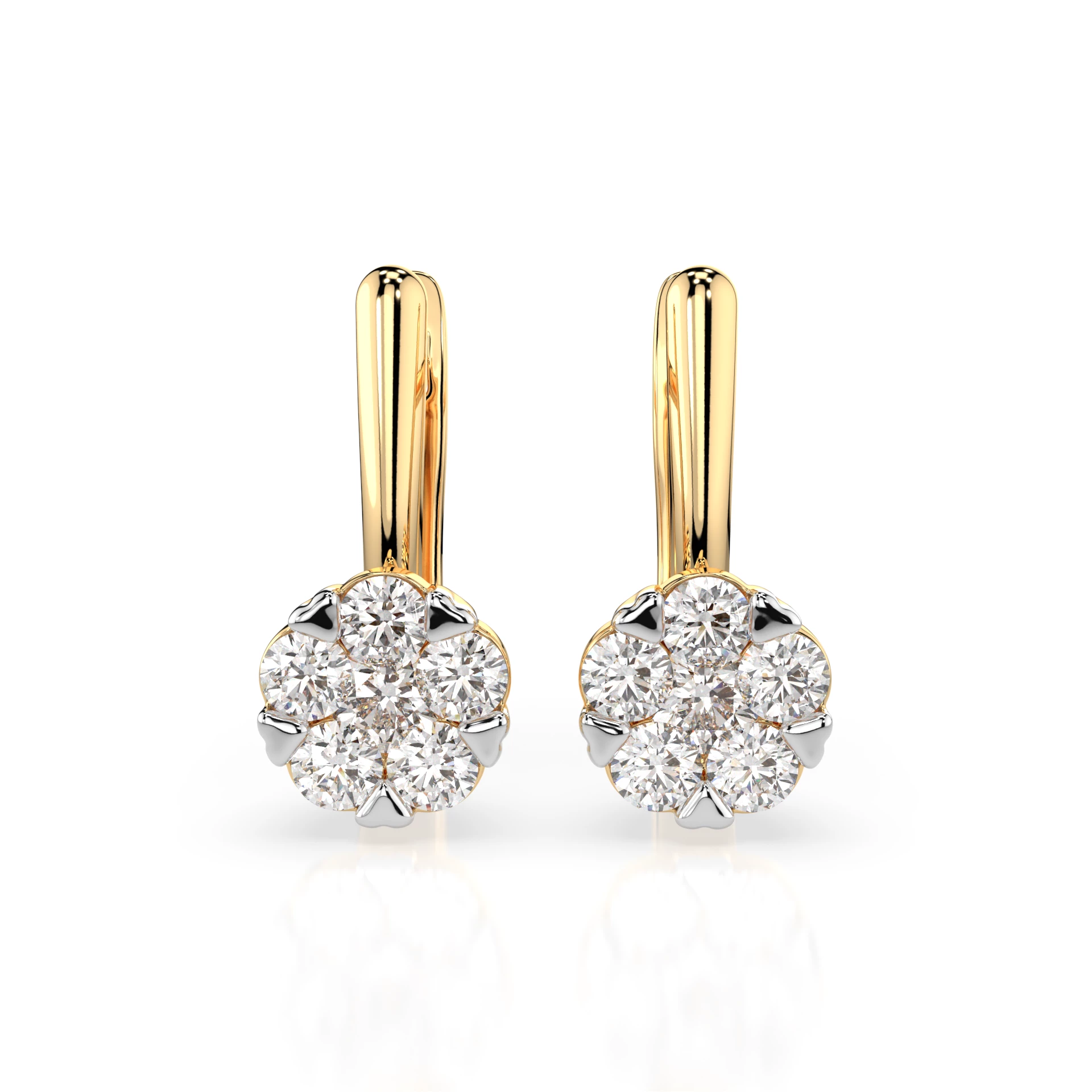 Boucles d'oreilles Orbite Argentée Illusion ronde 0,2 ct — vue 4