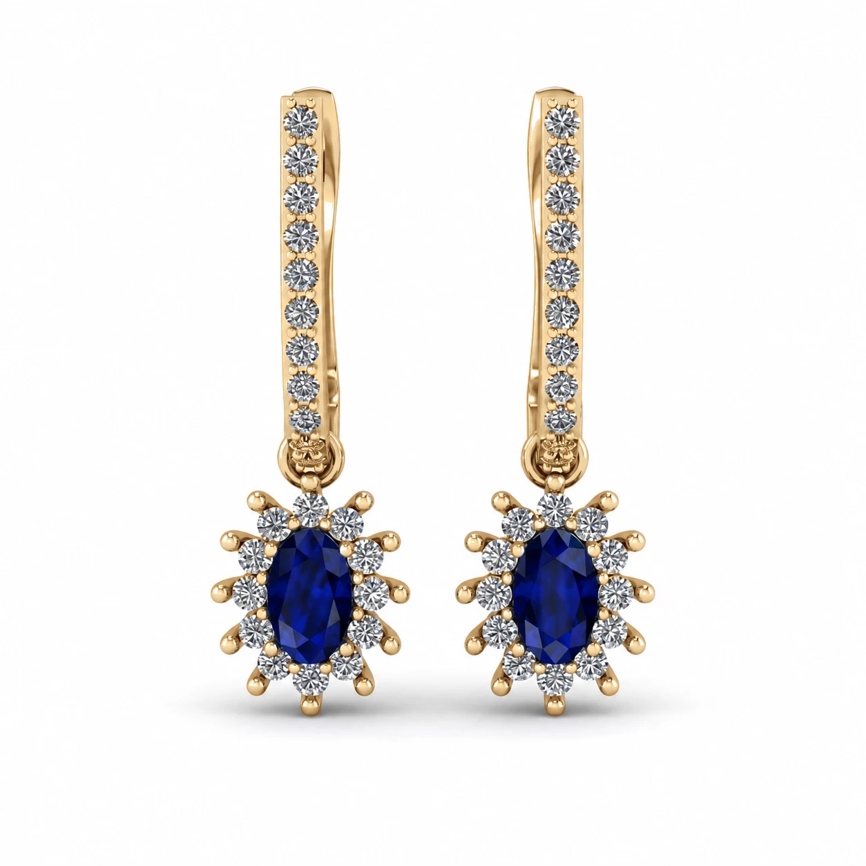 Boucles d'oreilles Galaxie Dorée Pierre Précieuse ovale 0,62 ct — vue 9