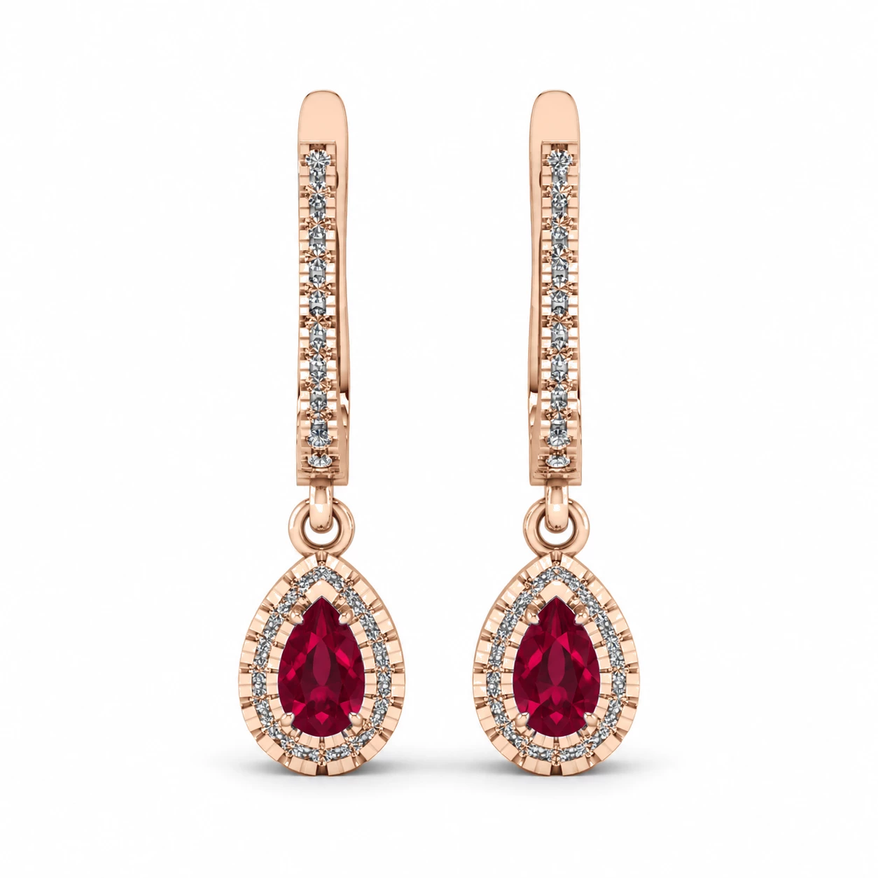 Boucles d'oreilles Désir Sincère Pierre Précieuse poire 0,44 ct — vue 1