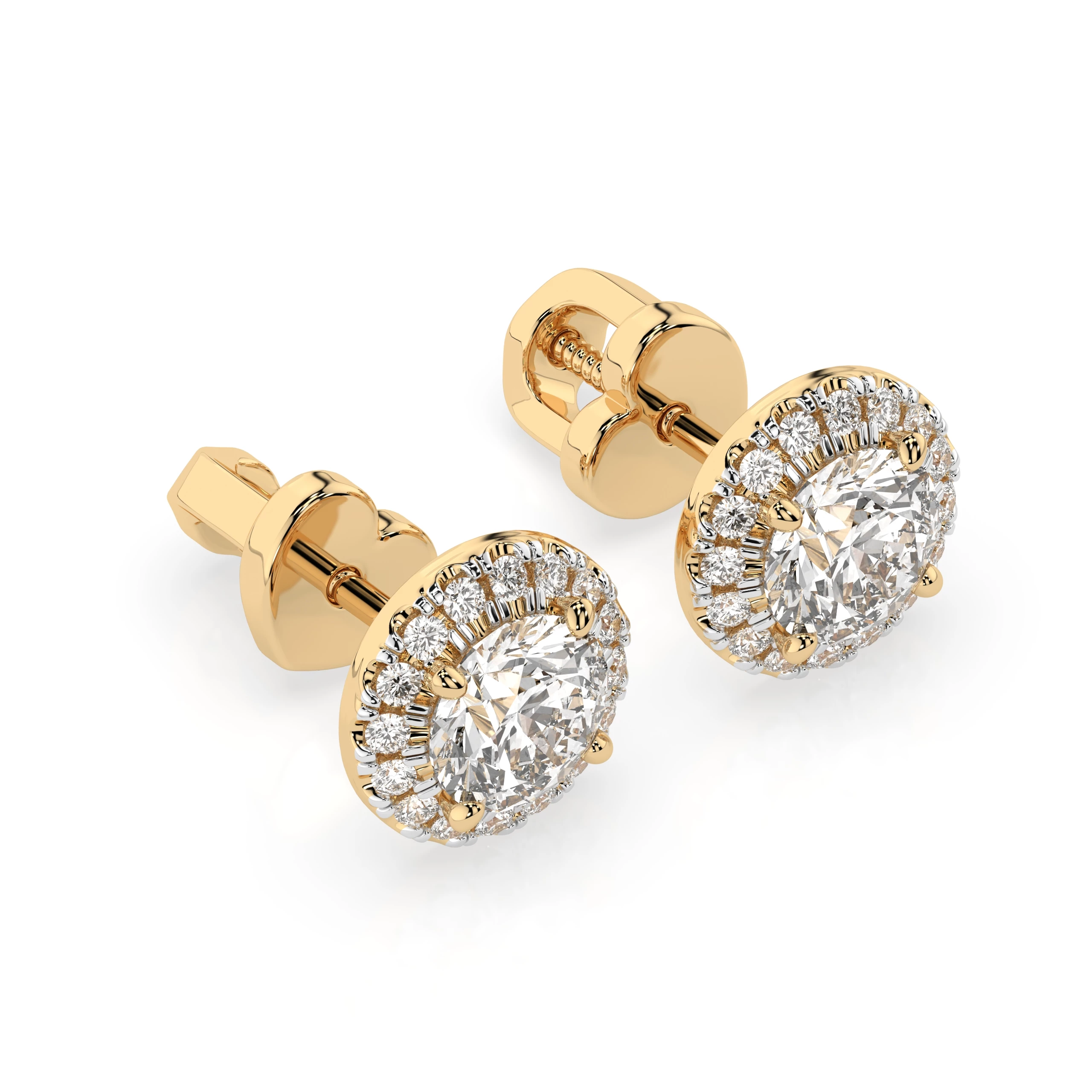 Boucles d'oreilles Cœur Délicat Solitaire Éternité ronde 1 ct · 5,1 mm — vue 5