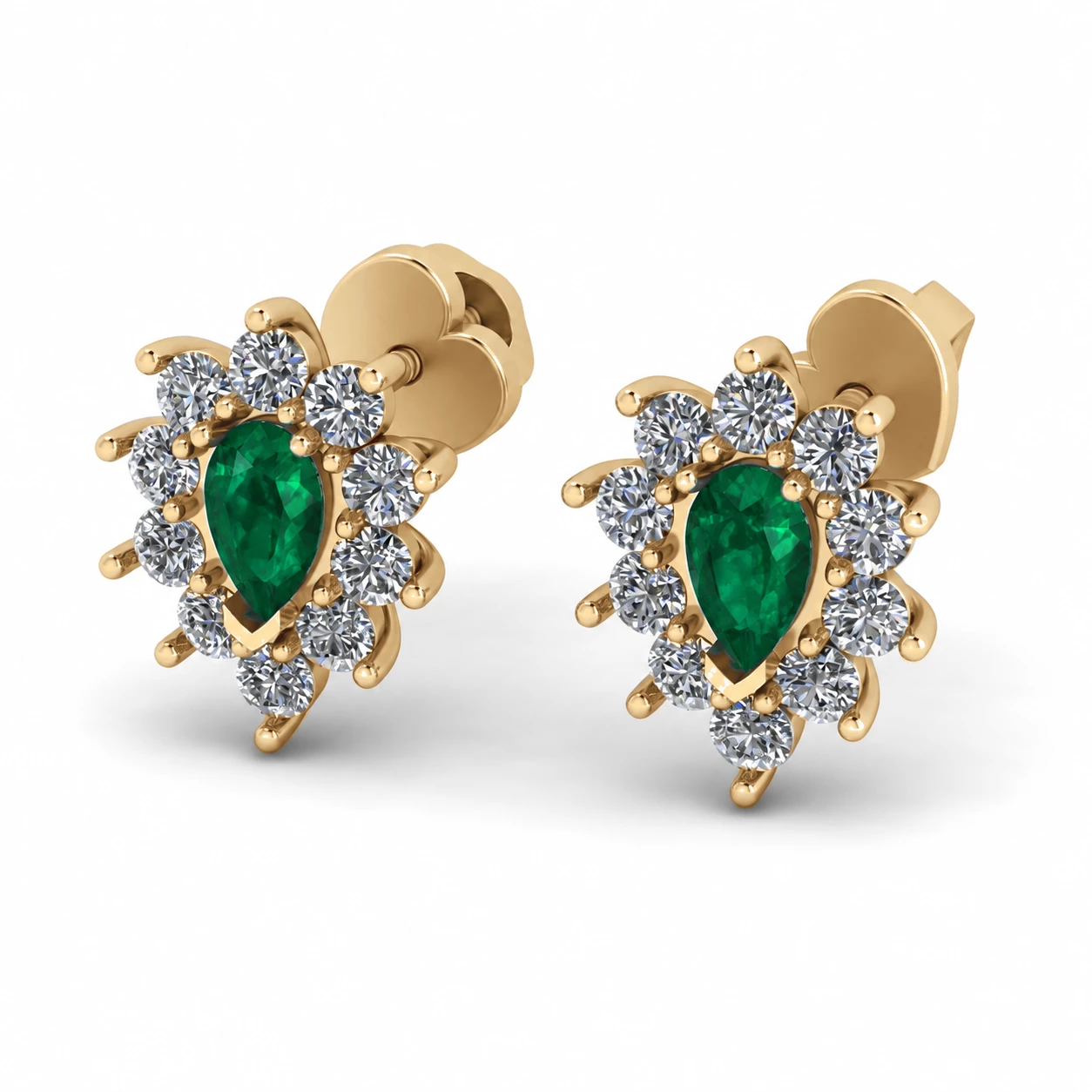 Boucles d'oreilles Altesse Dorée Pierre Précieuse poire 0,19 ct — vue 7