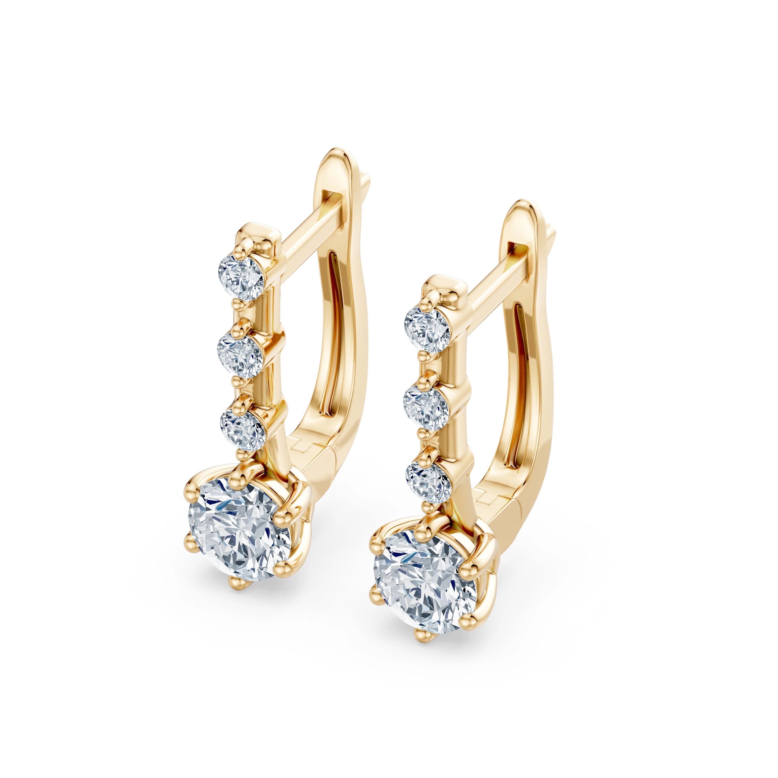 Boucles d'oreilles Romance Infinie Solitaire Éternité ronde 0,6 ct · 4,2 mm — vue 6