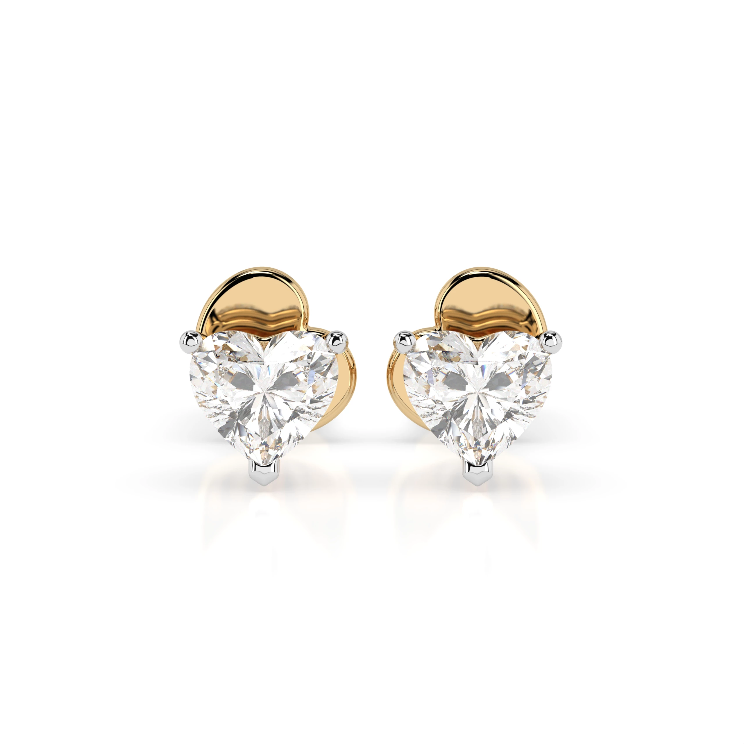 Boucles d'oreilles Ciel Mystérieux Solitaire avec fermoir papillon cœur 0,6 ct — vue 4