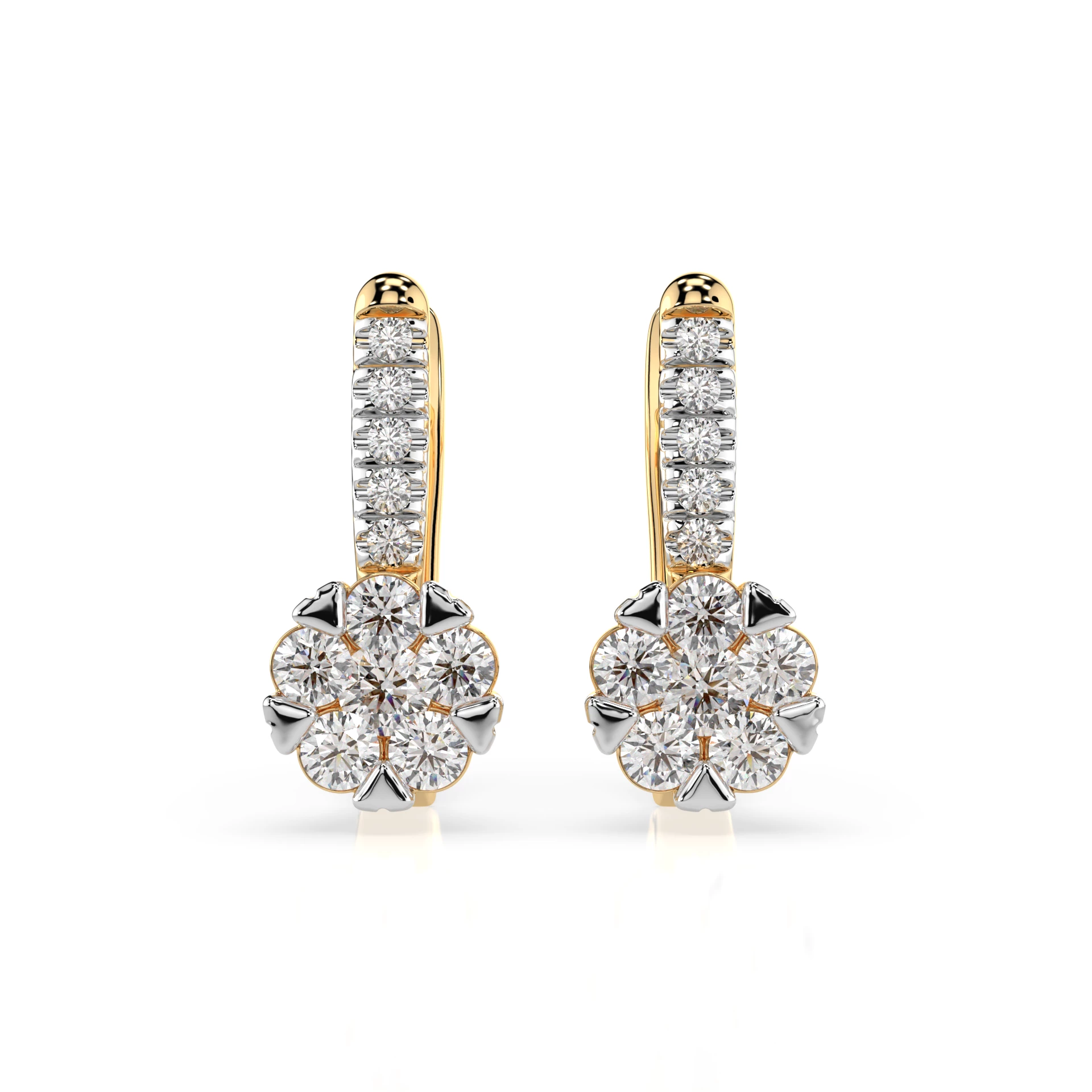 Boucles d'oreilles Rayon Divin Illusion ronde 0,12 ct — vue 4