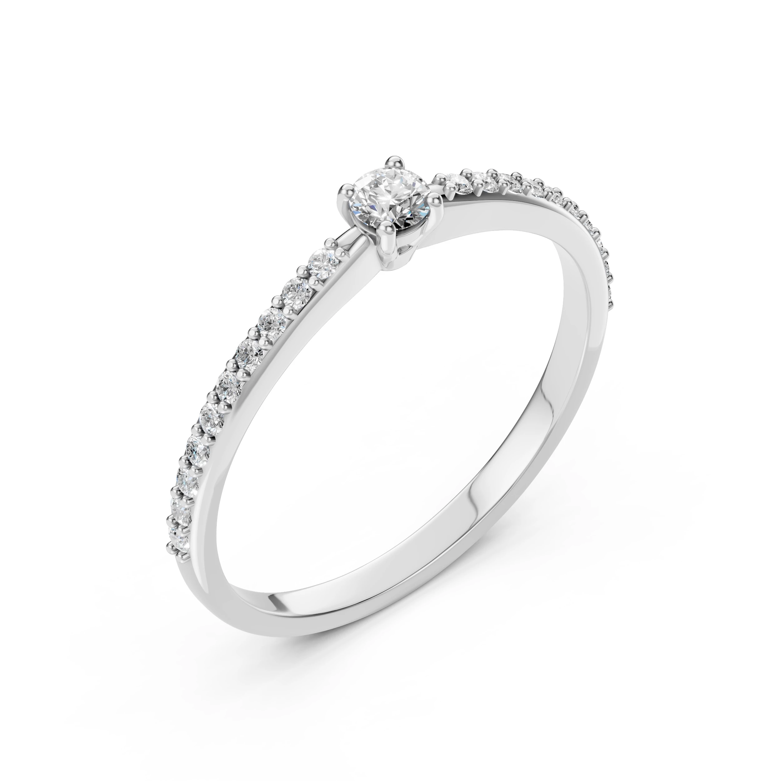 Bague Charme Éblouissant Solitaire Éternité ronde 0,1 ct · 3,0 mm — vue 1