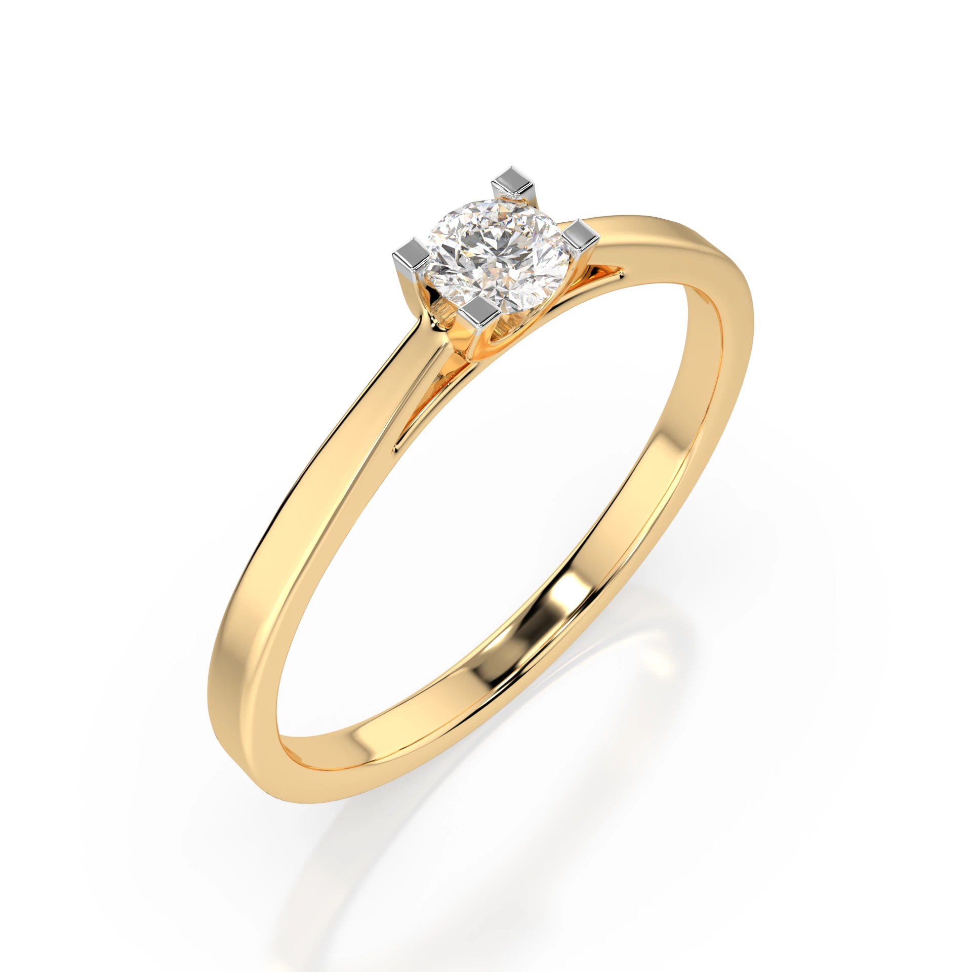 Bague Héritage Précieux Solitaire ronde 0,15 ct · 3,4 mm — vue 4