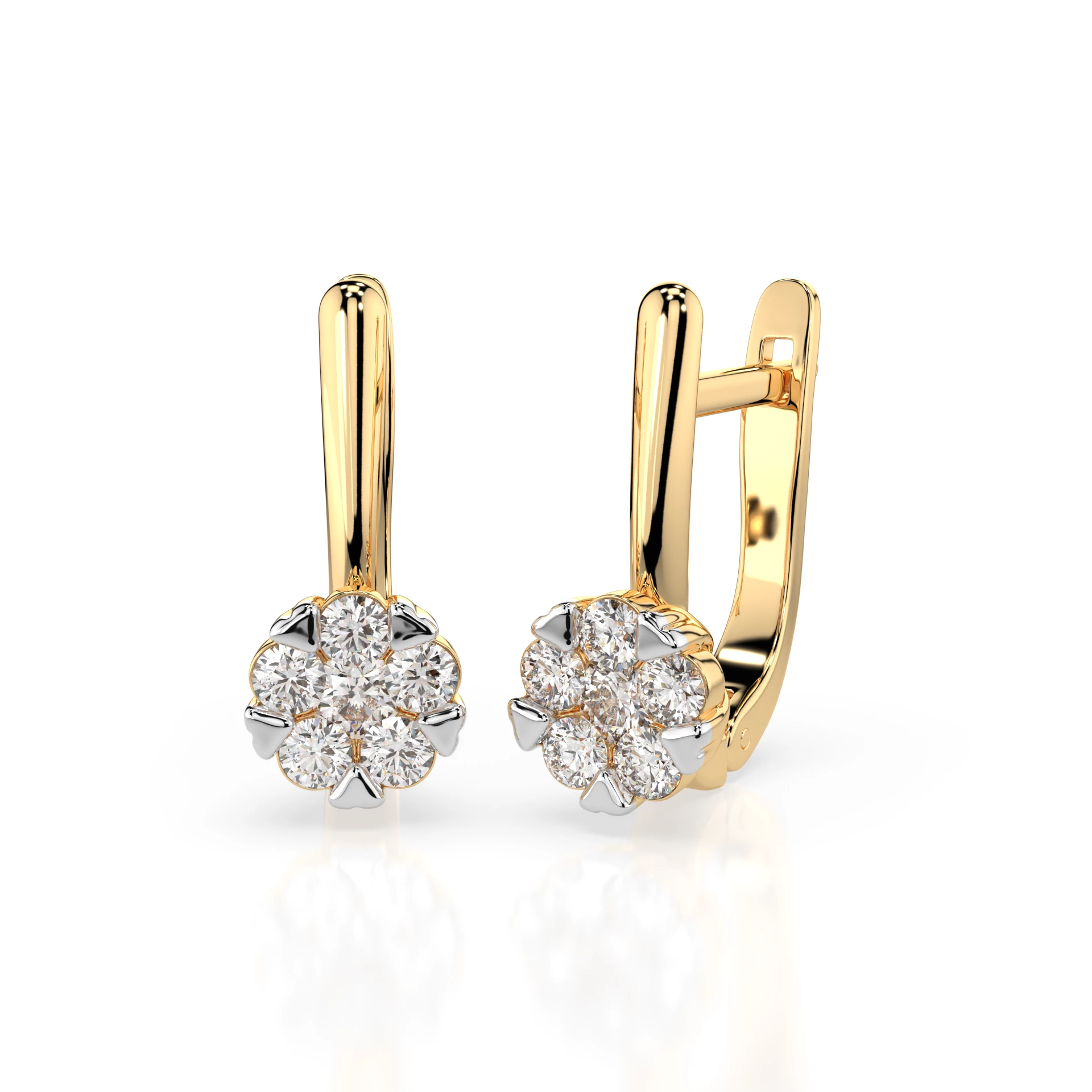 Boucles d'oreilles Horizon Argenté Illusion ronde 0,12 ct — vue 6