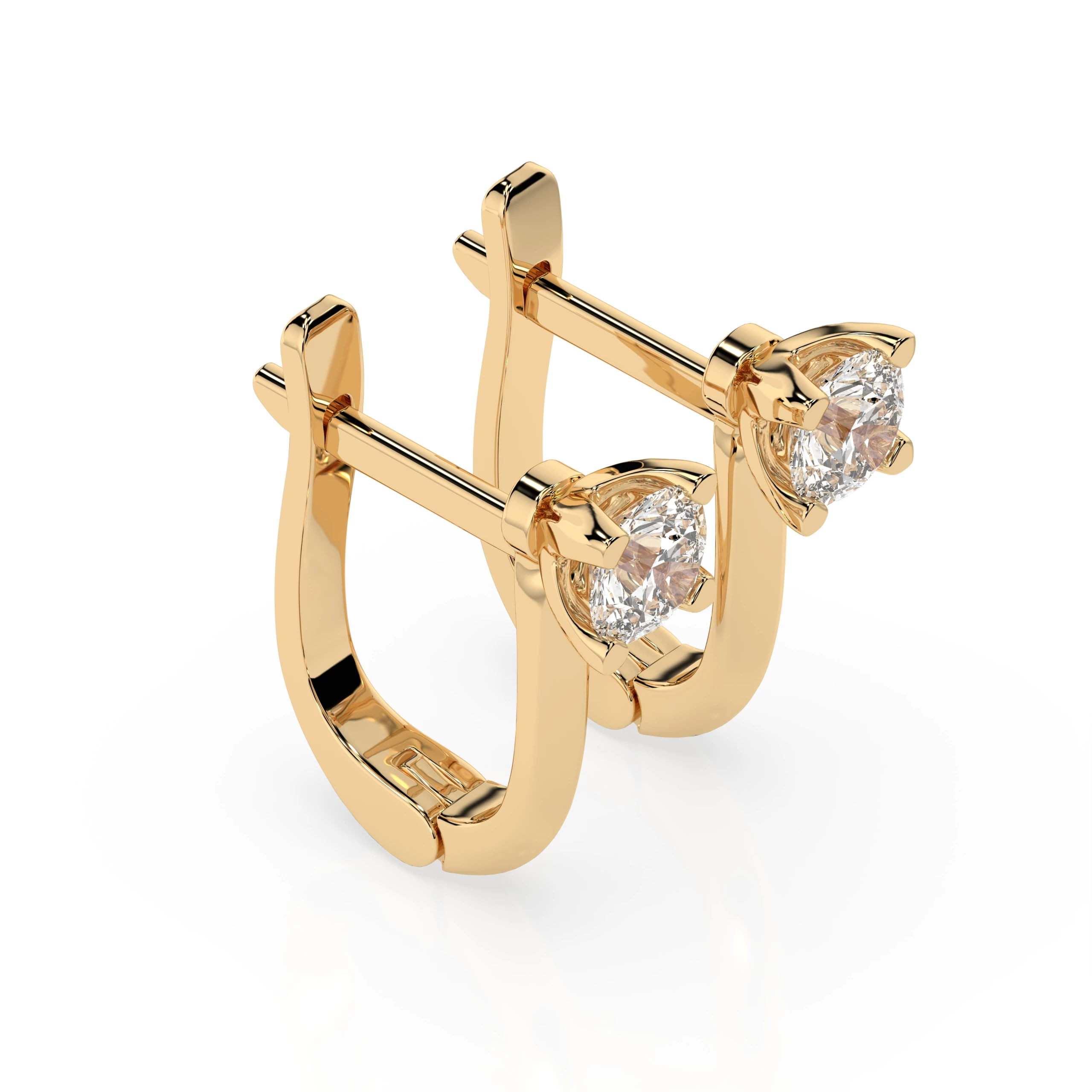 Boucles d'oreilles Mirage Infini Solitaire avec fermoir anglais ronde 0,6 ct · 4,2 mm — vue 5