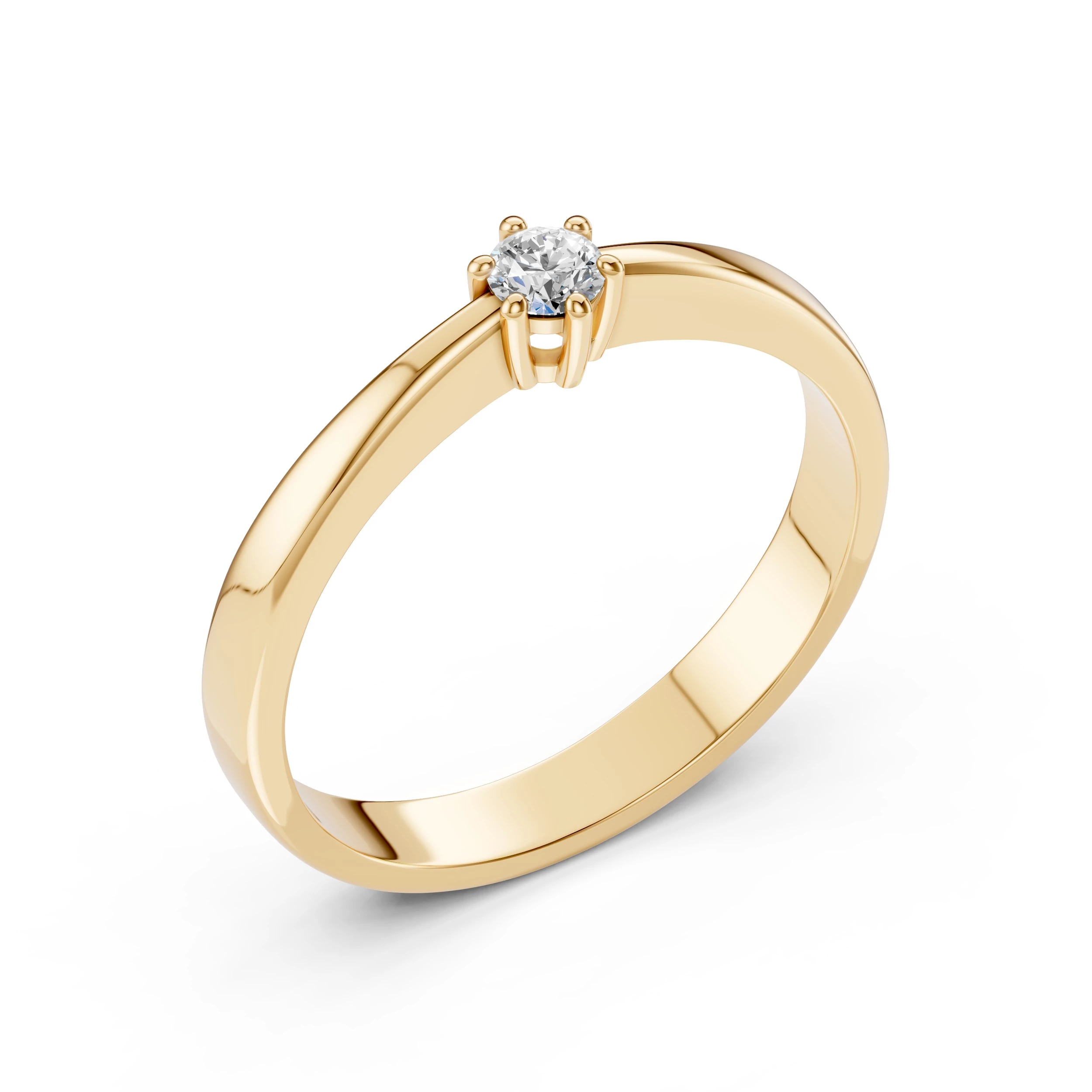 Bague Duchesse Dorée Solitaire ronde 0,1 ct · 3,0 mm — vue 4