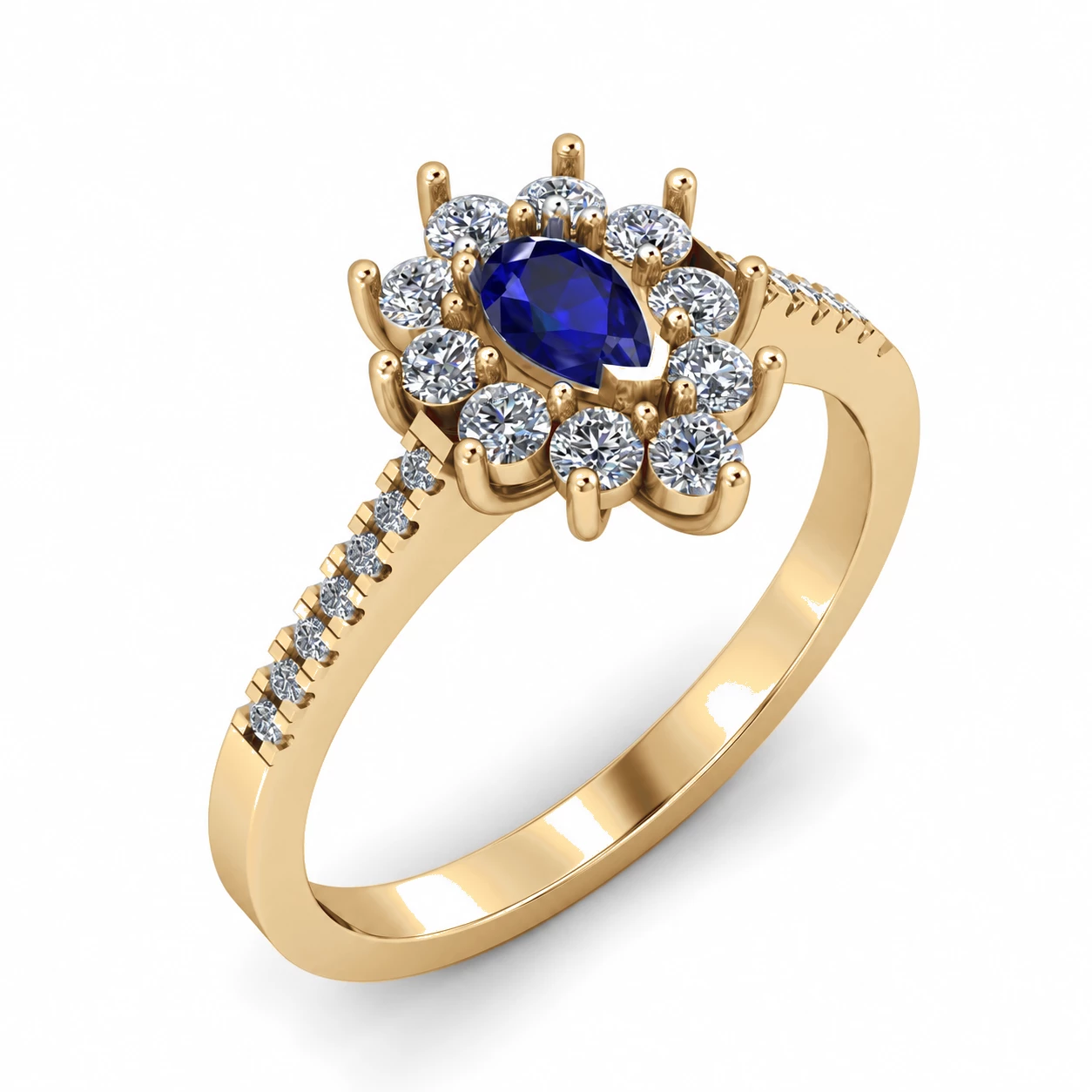 Bague Nébuleuse Étoilée Pierre Précieuse poire 0,23 ct — vue 7