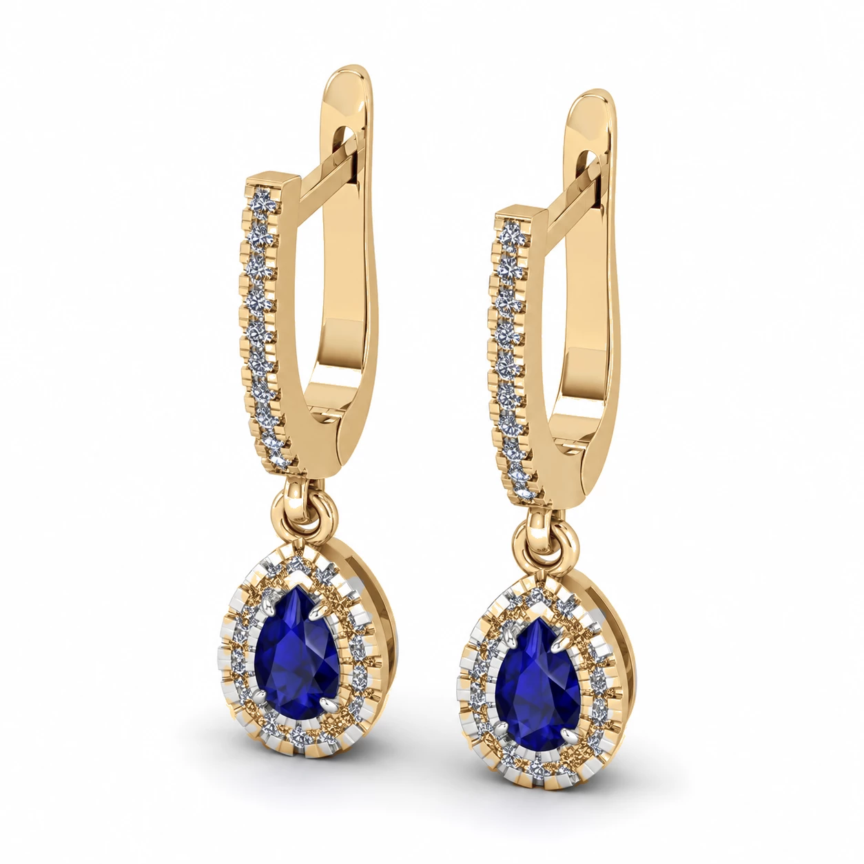 Boucles d'oreilles Orbite Radieuse Pierre Précieuse poire 0,46 ct — vue 9