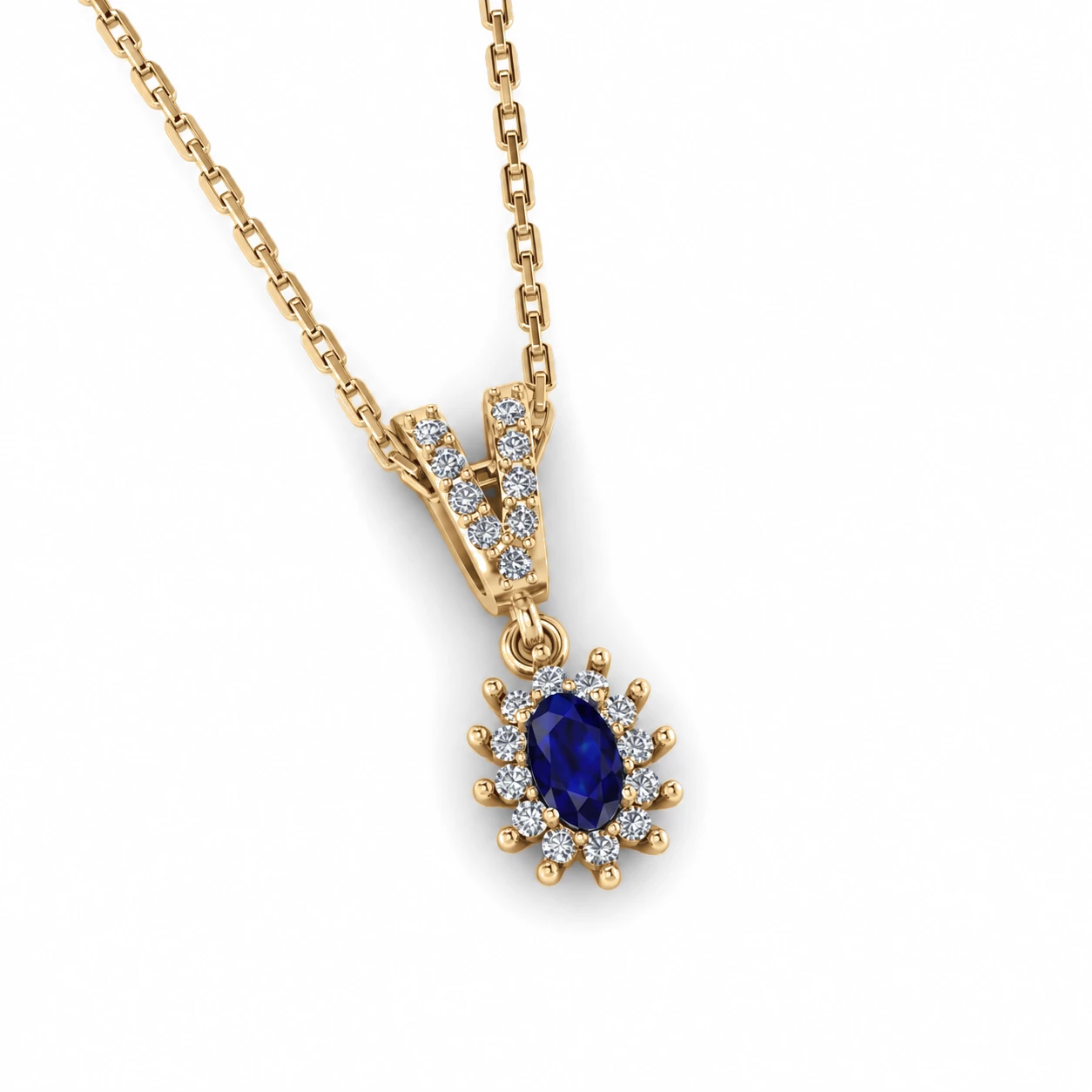 Collier Astre Doré Pierre Précieuse ovale 0,31 ct — vue 9