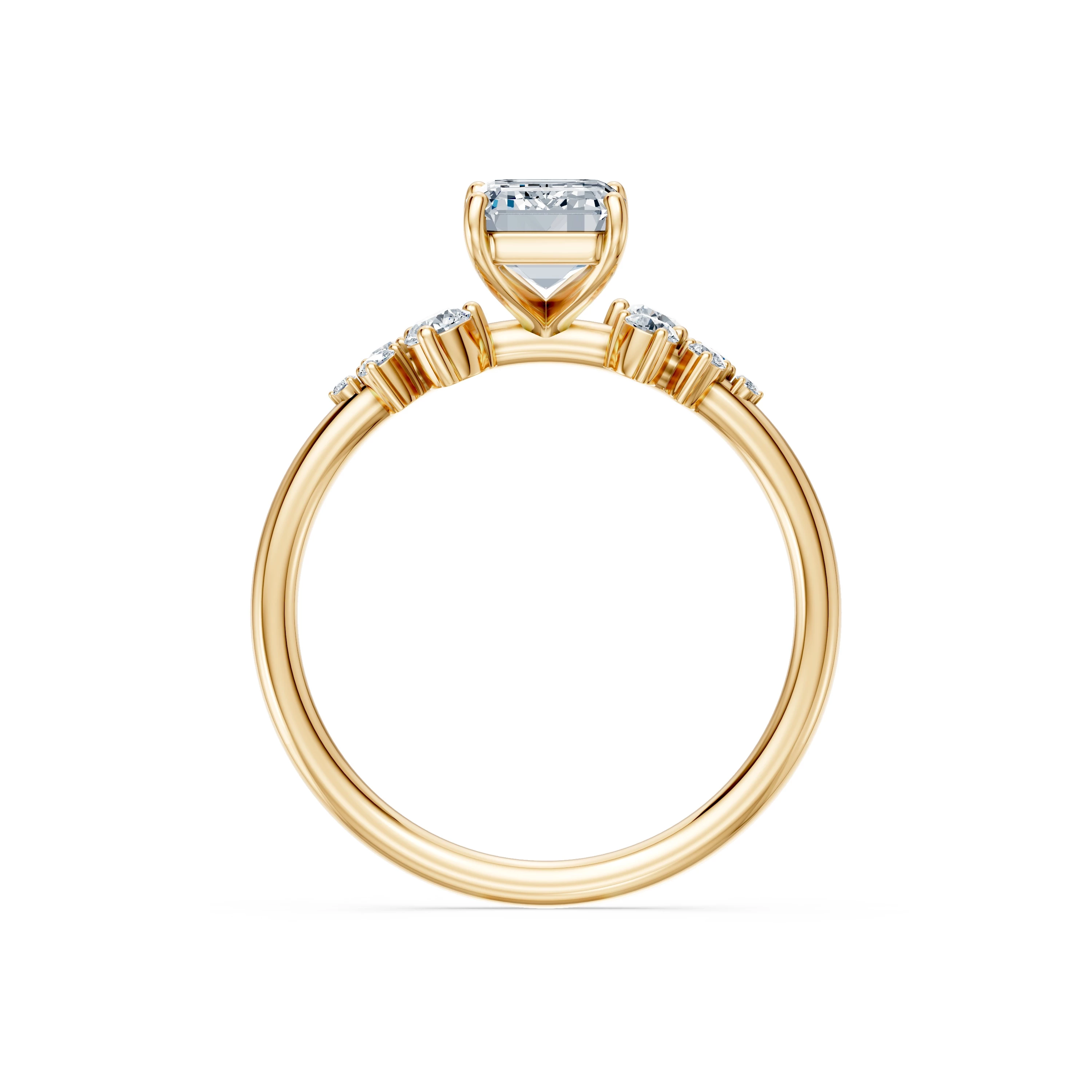 Bague Promesse Dorée Solitaire Éternité émeraude 1,5 ct · 1,5 mm — vue 5