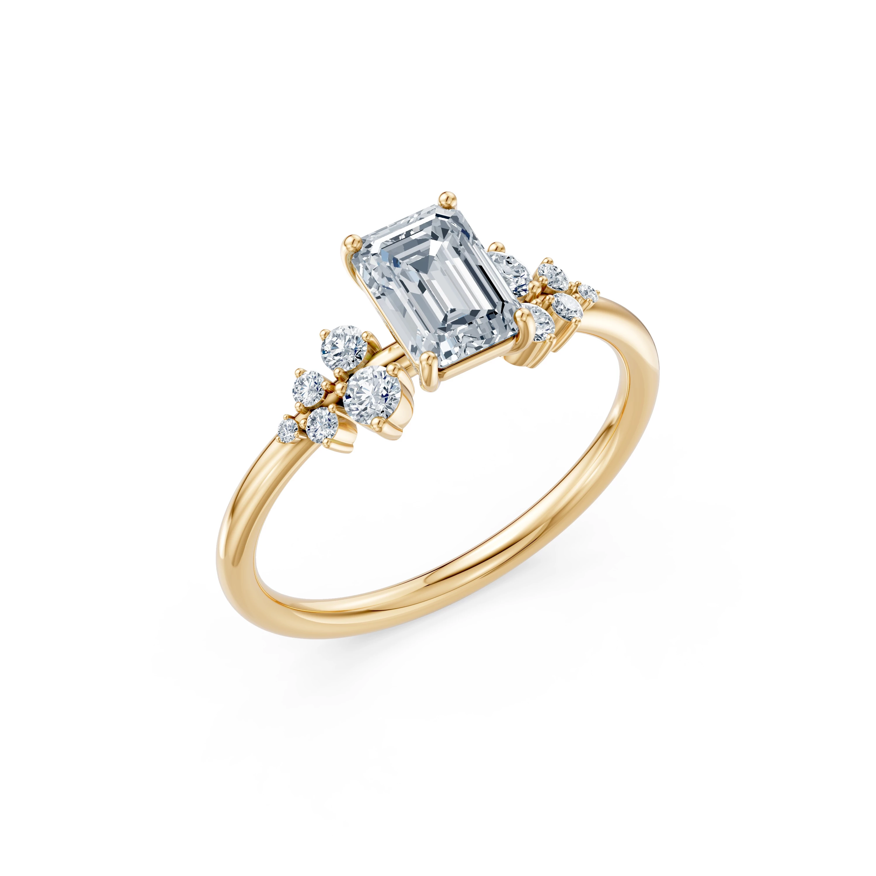 Bague Bonheur Sacré Solitaire Éternité émeraude 1 ct — vue 4