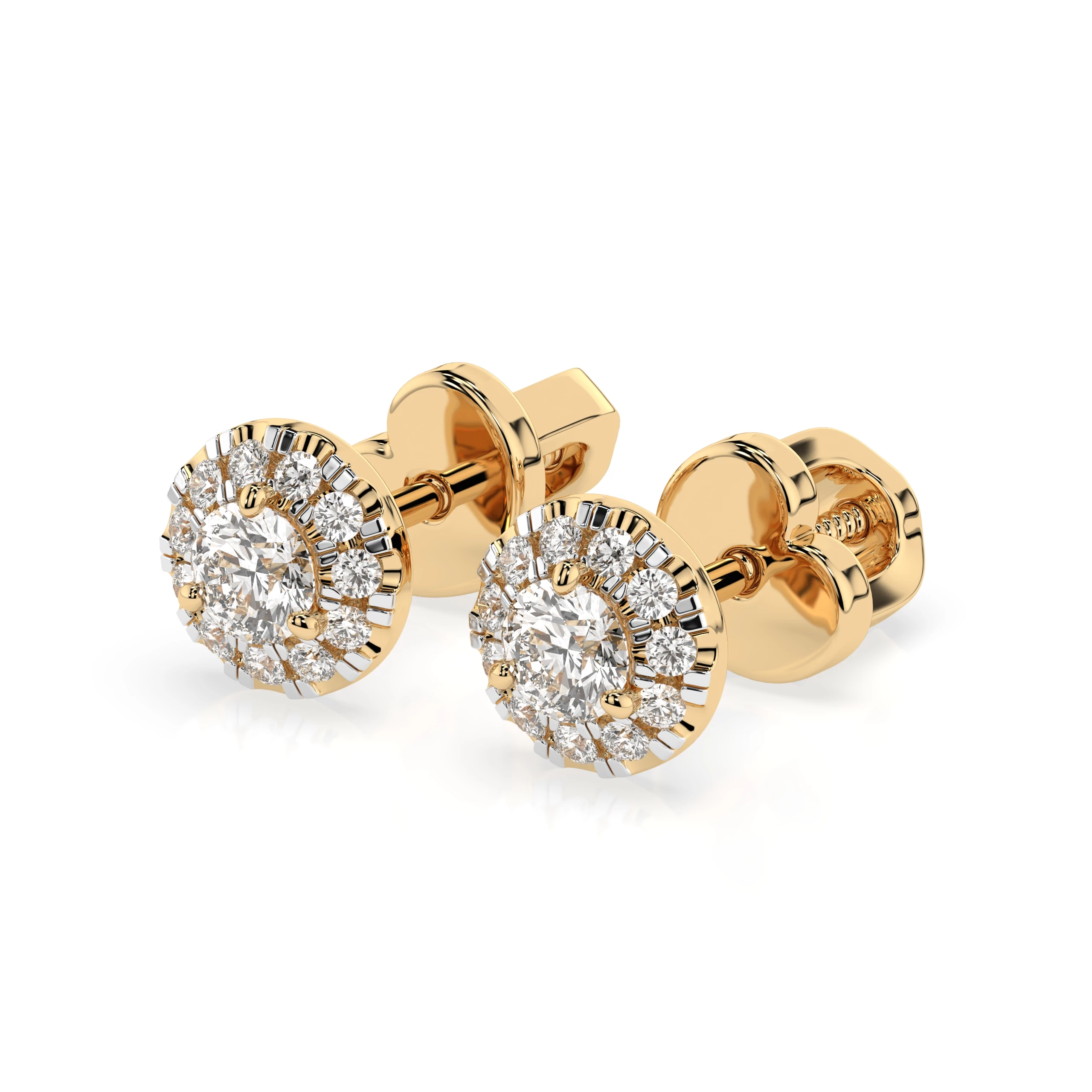 Boucles d'oreilles Caresse Lumineuse Solitaire Éternité ronde 0,24 ct · 3,1 mm — vue 6