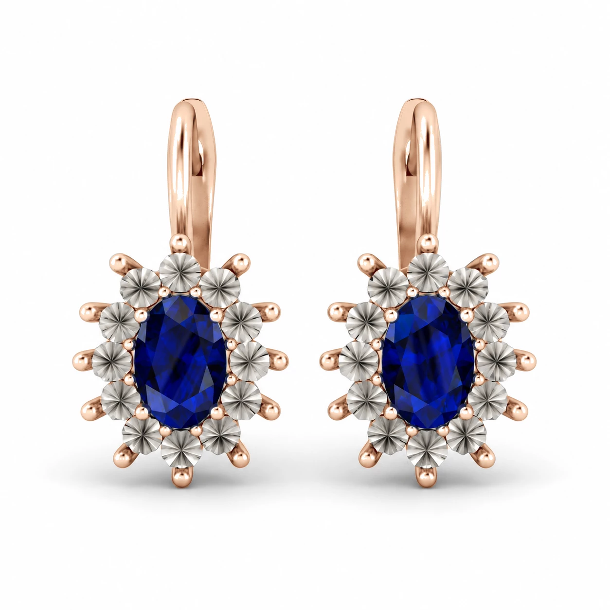 Boucles d'oreilles Soleil Infini Pierre Précieuse ovale 1,12 ct — vue 1