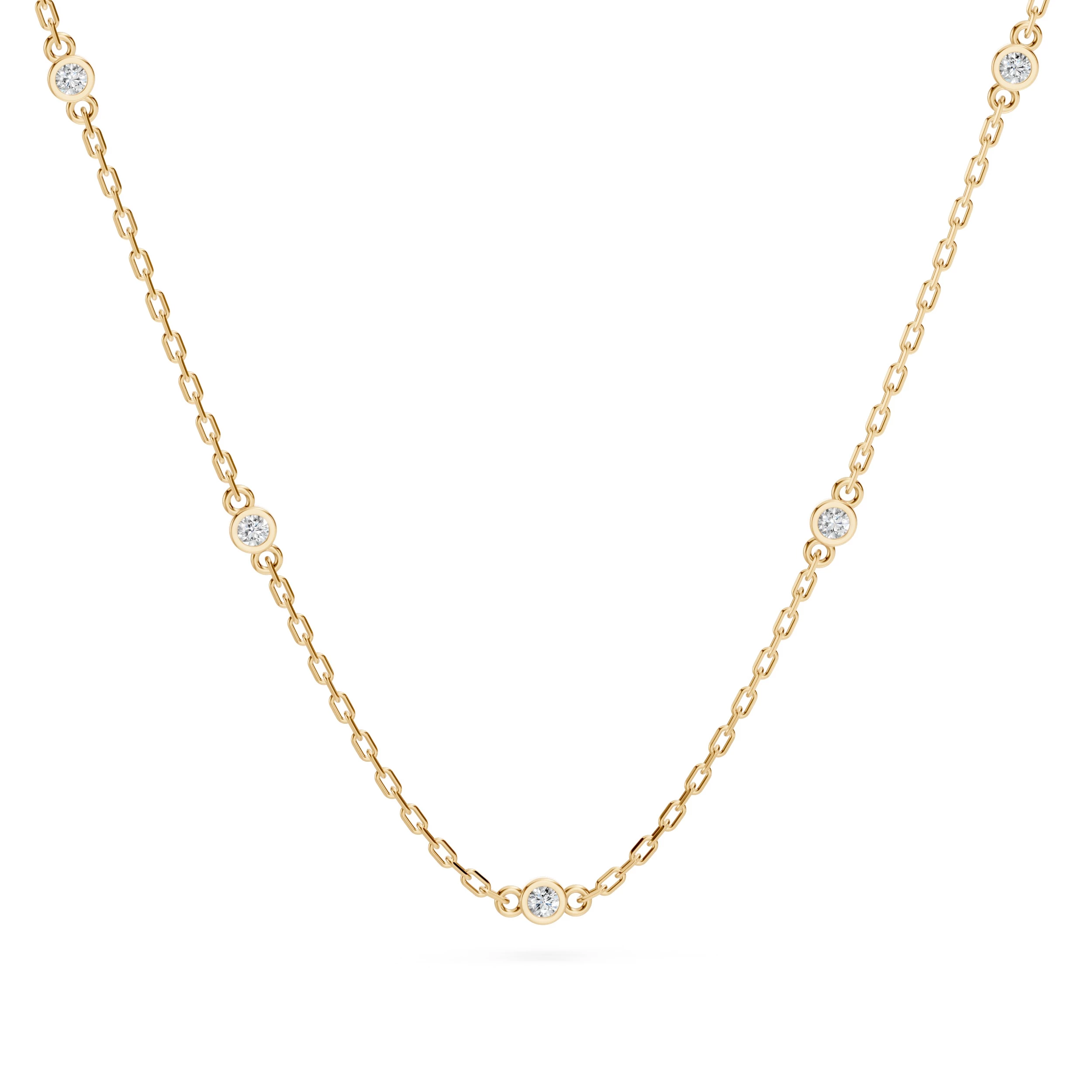 Collier Voile Éternel Minimalisme ronde 0,07 ct — vue 4