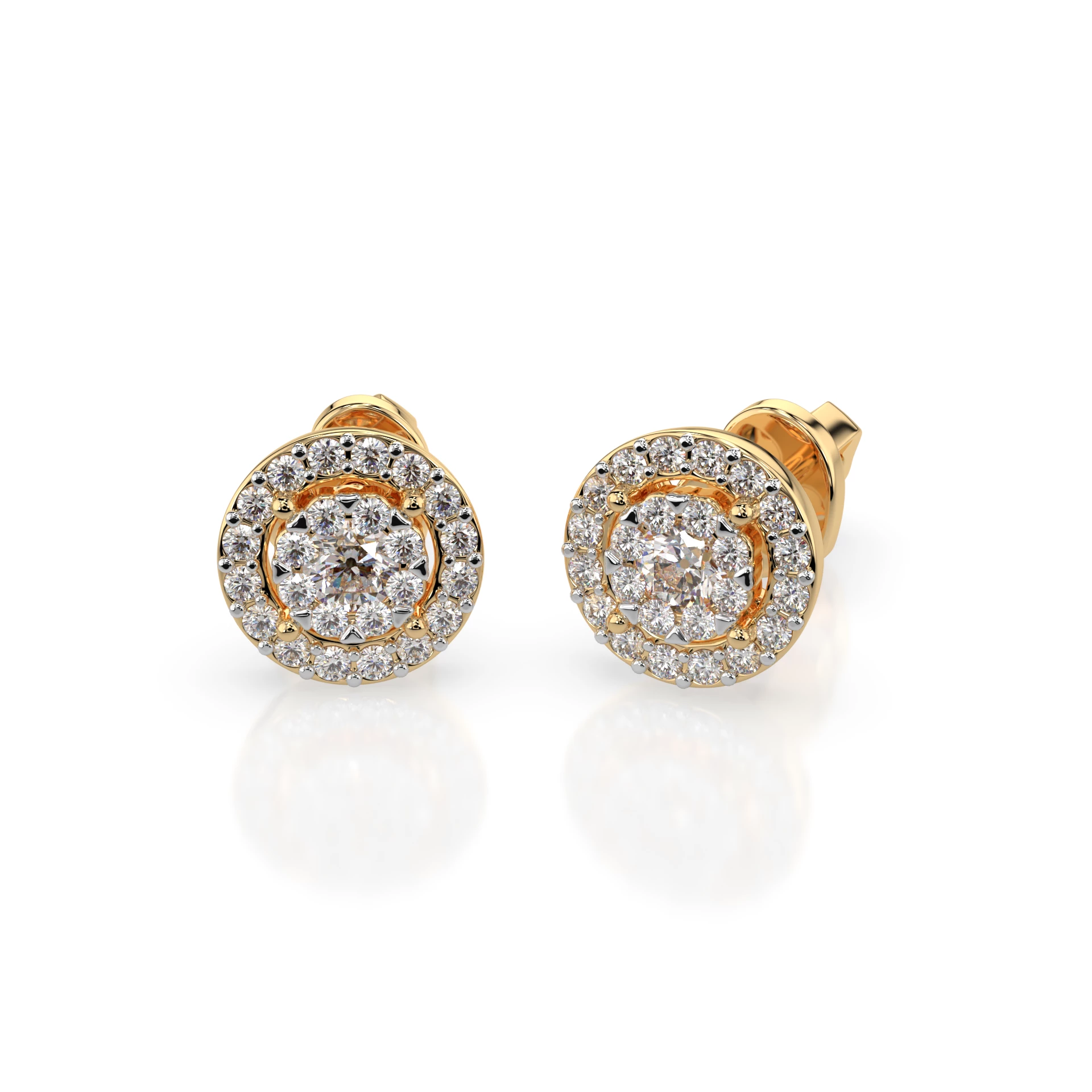 Boucles d'oreilles Étoile Étoilée Illusion ronde 0,12 ct — vue 4